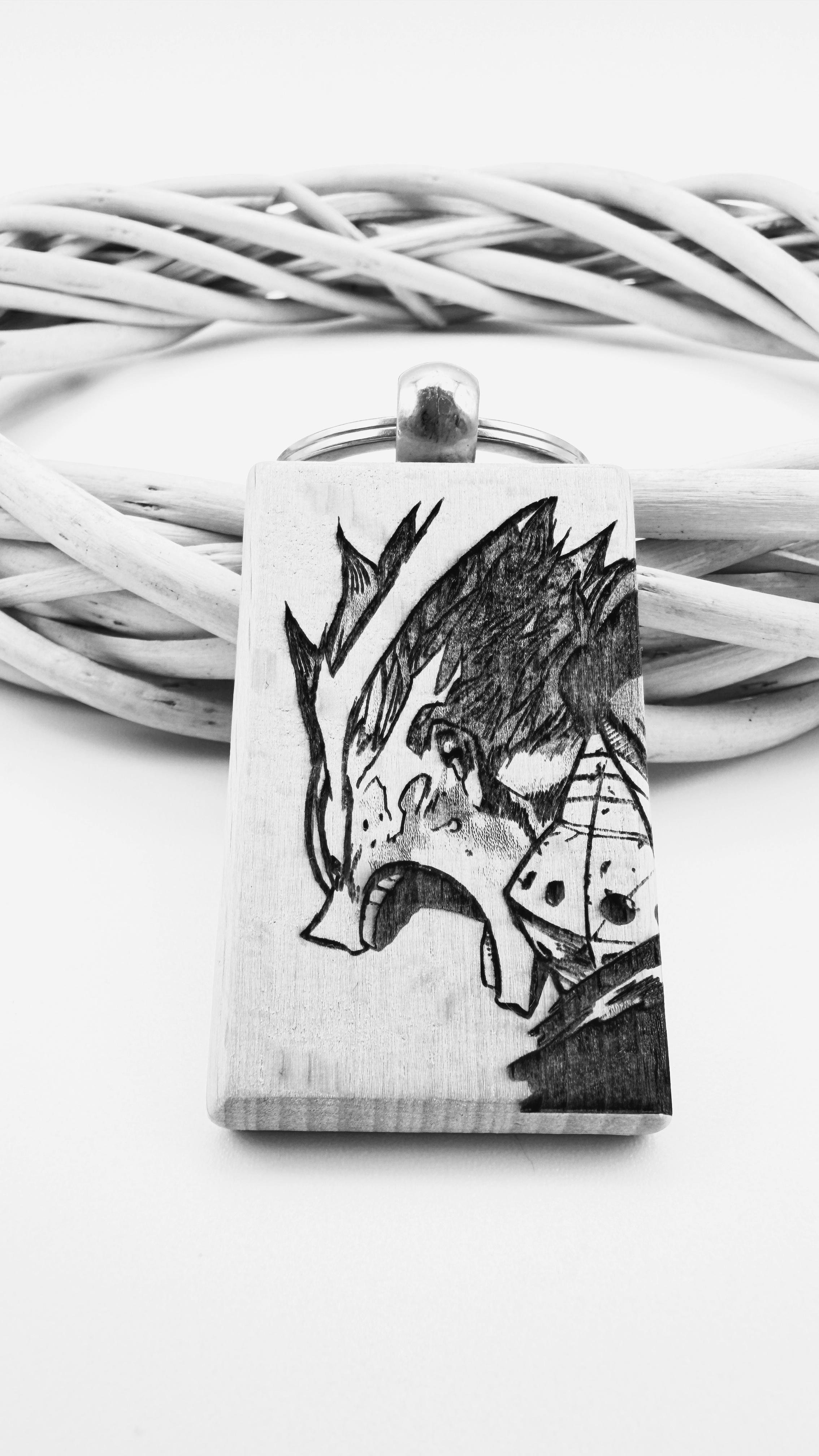 Deku 100% My hero accademia - Portachiavi in legno inciso 