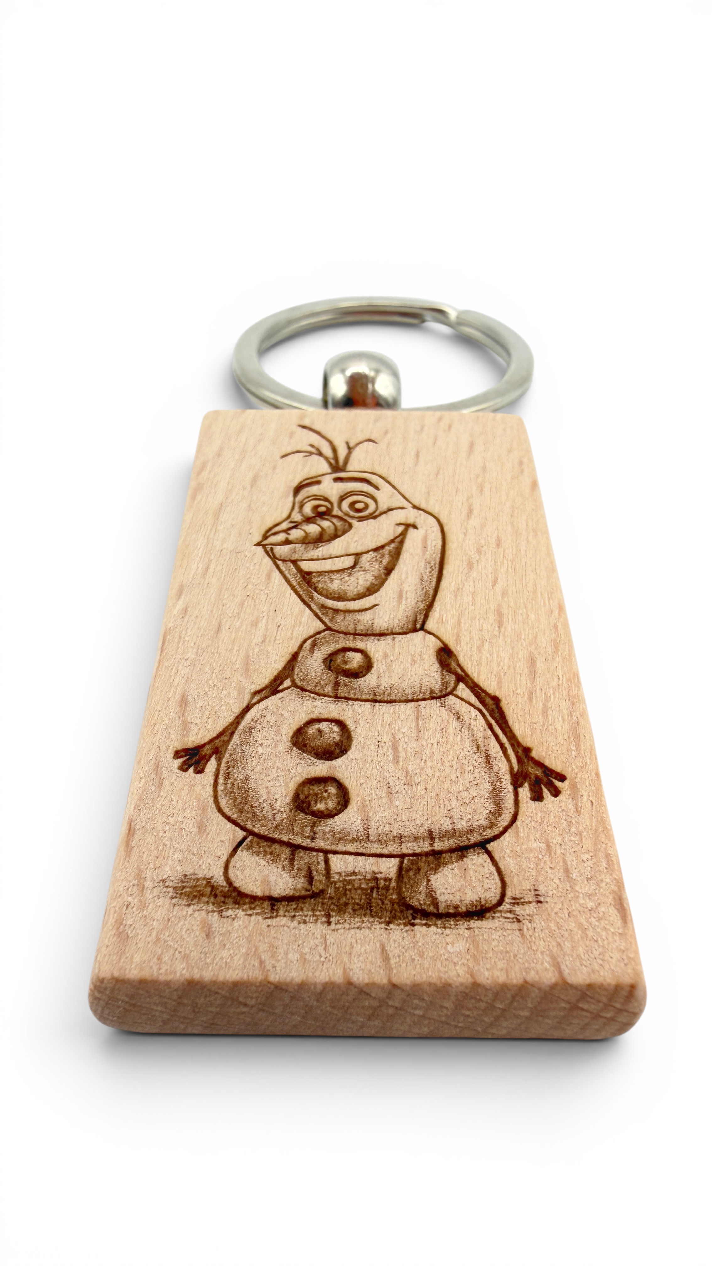 Olaf Frozen - Portachiavi in legno inciso 