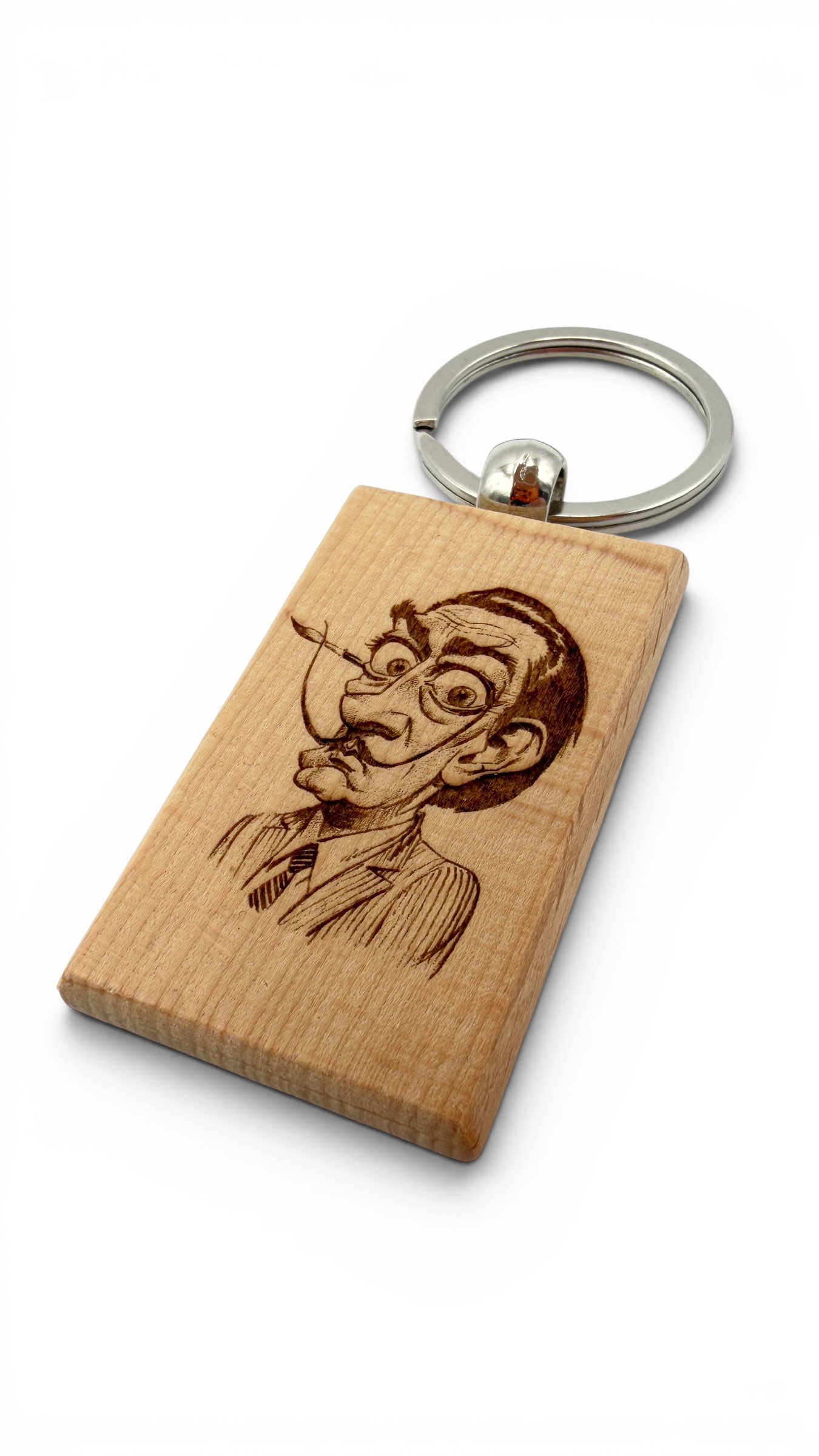 Dali - Portachiavi in legno inciso