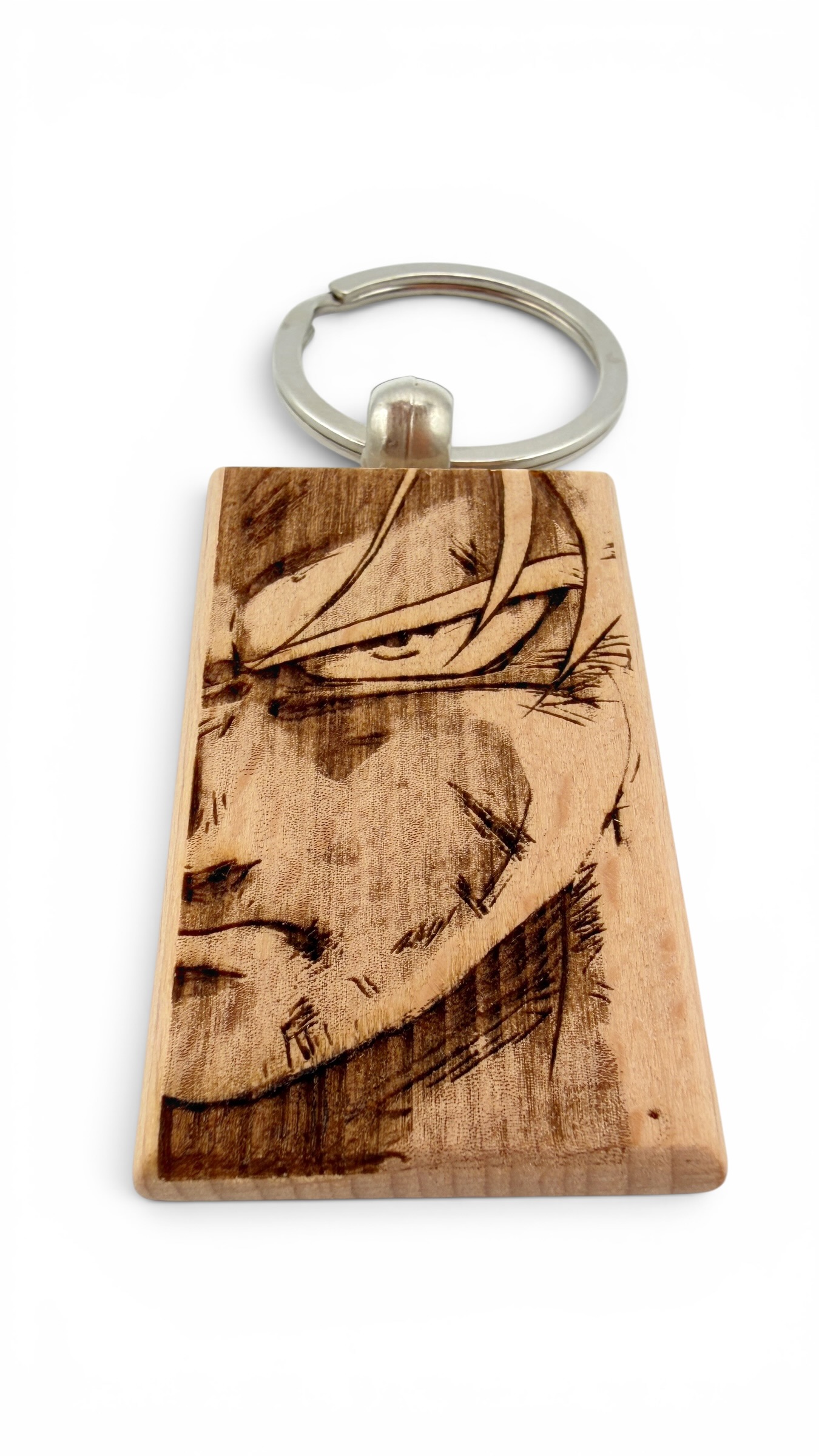 Goku SSJ Dragon Ball - Portachiavi in legno inciso 
