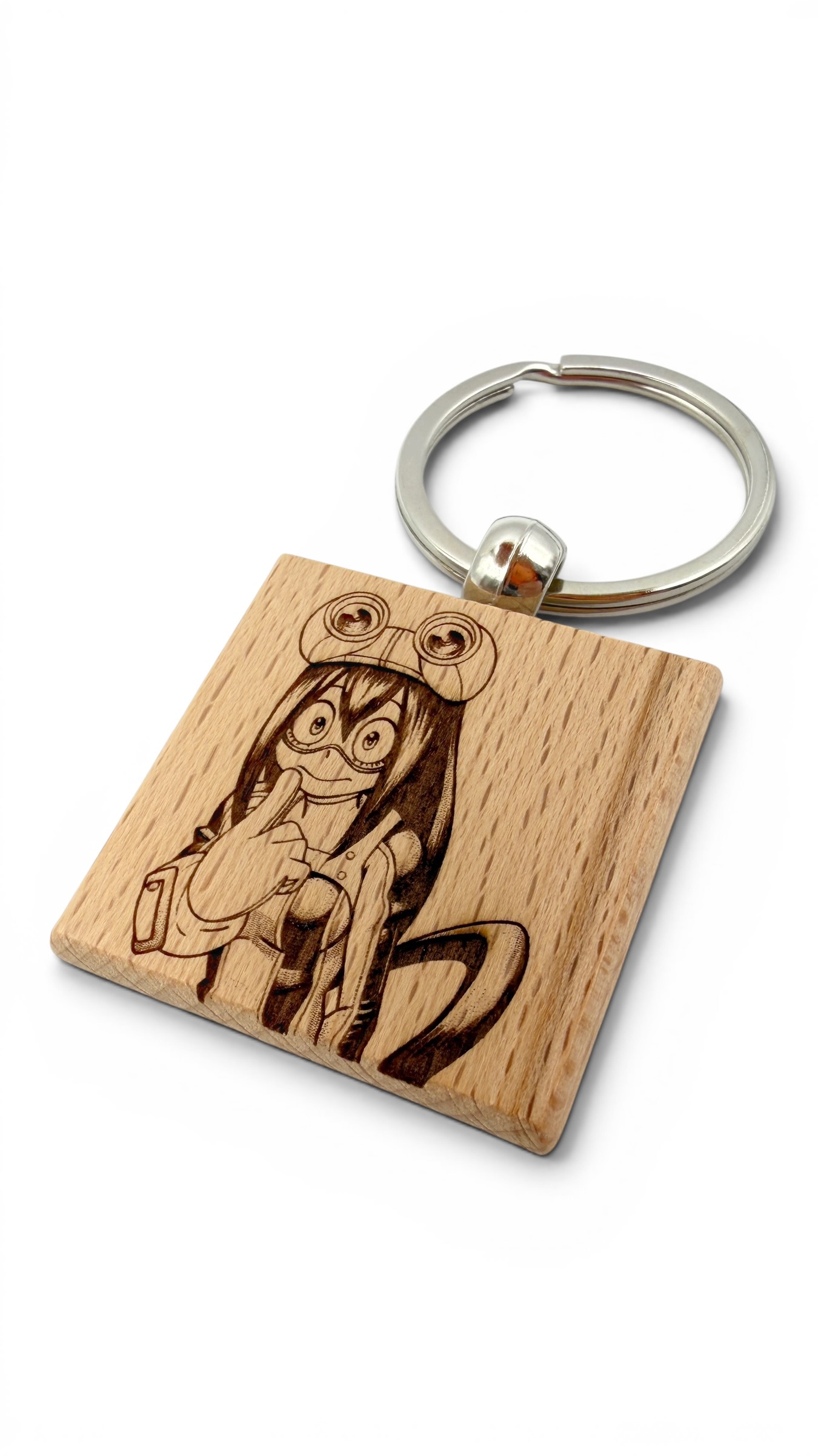 Froppy My hero accademia - Portachiavi in legno inciso 