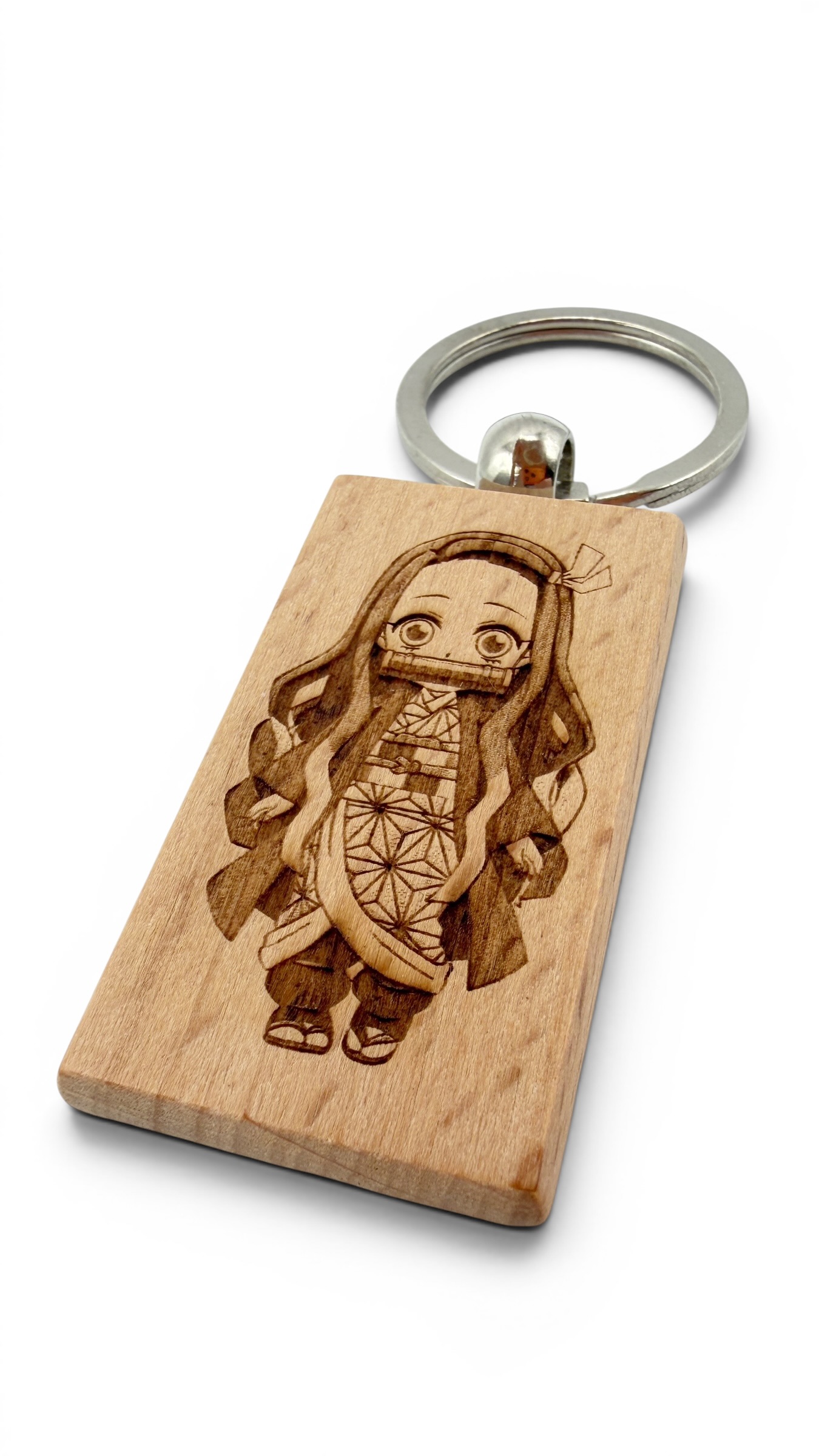 Nezuko Demon Slayer - Portachiavi in legno inciso
