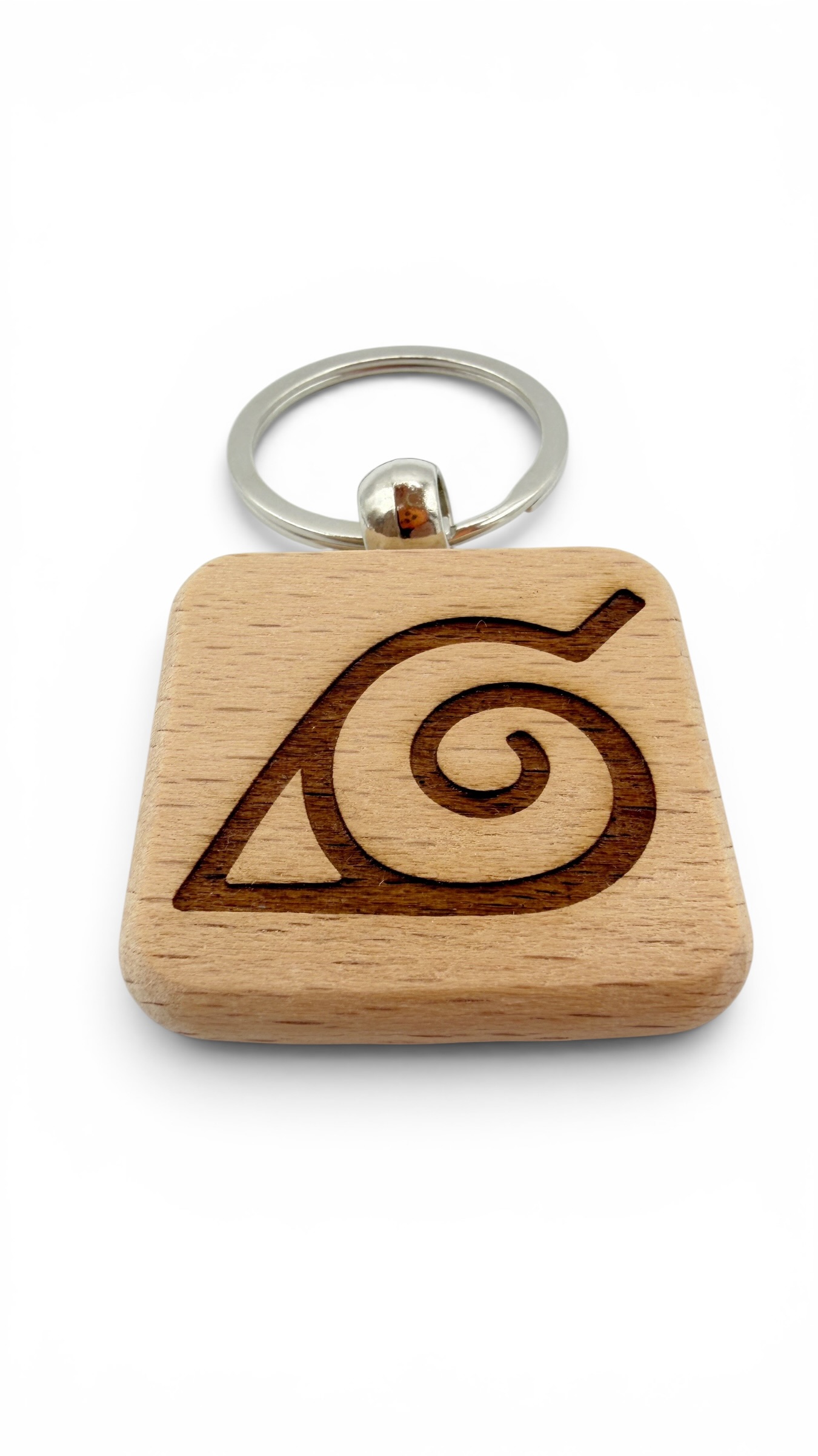 Foglia Naruto - Portachiavi in legno inciso 