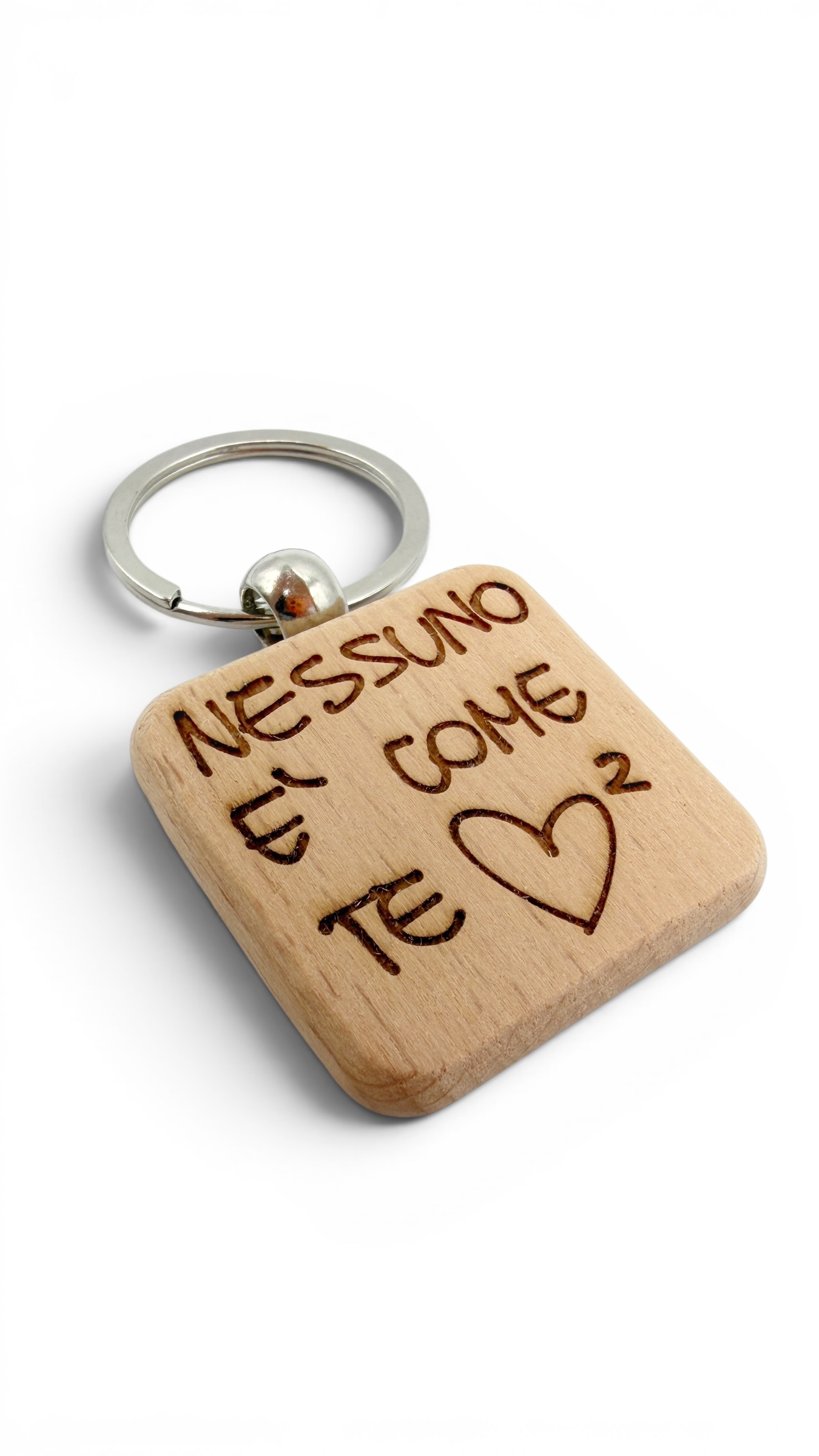 Nessuno è come te - Portachiavi in legno inciso 