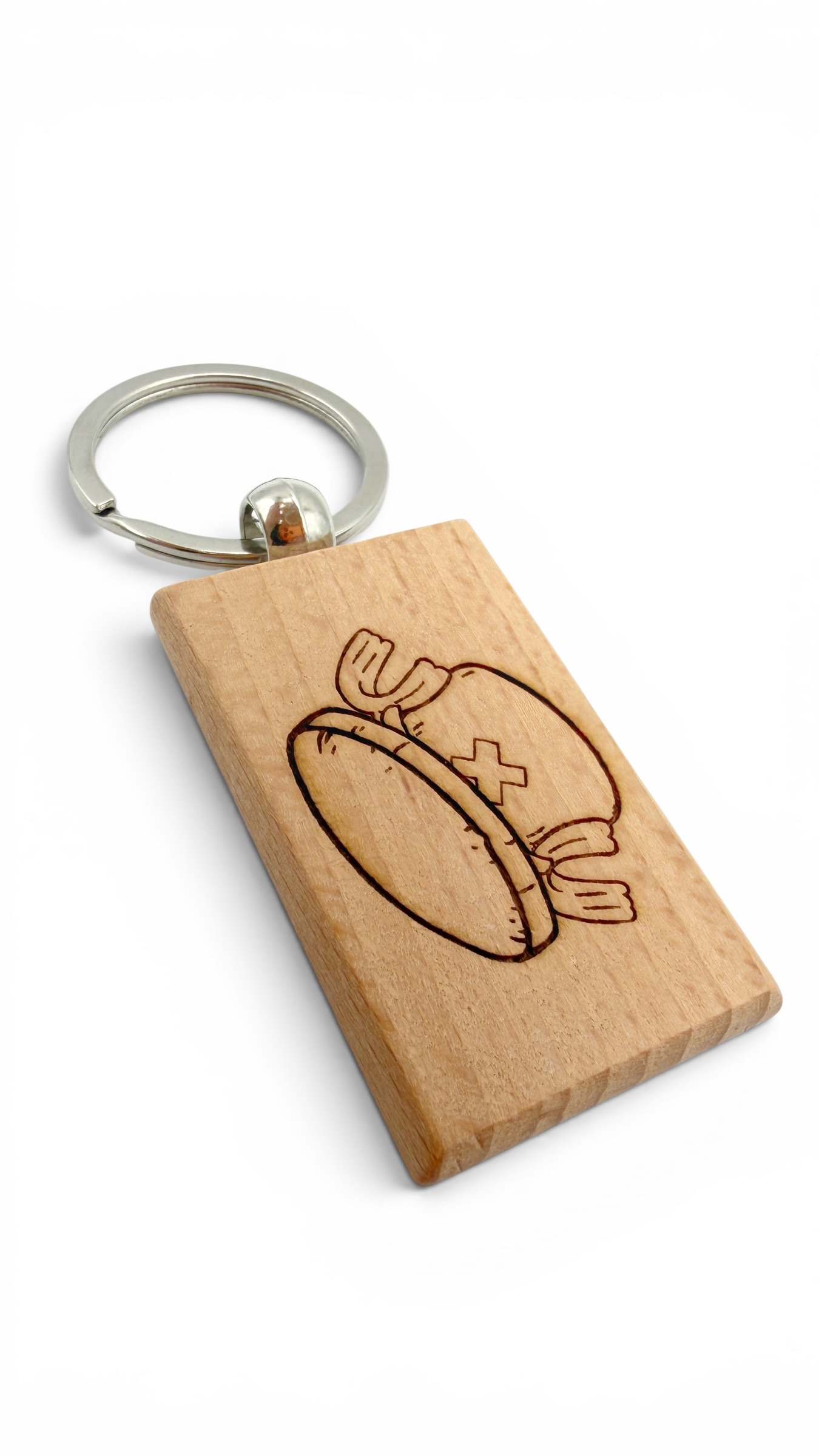 Chopper Wanted - Portachiavi in legno inciso 