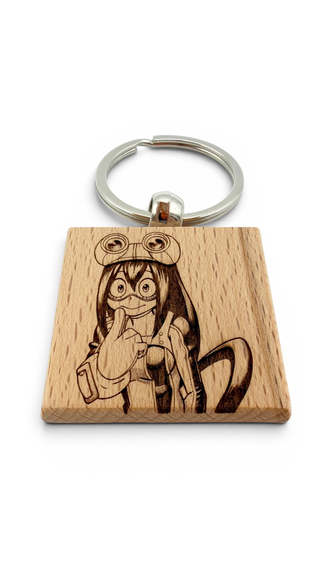 Froppy My hero accademia - Portachiavi in legno inciso 