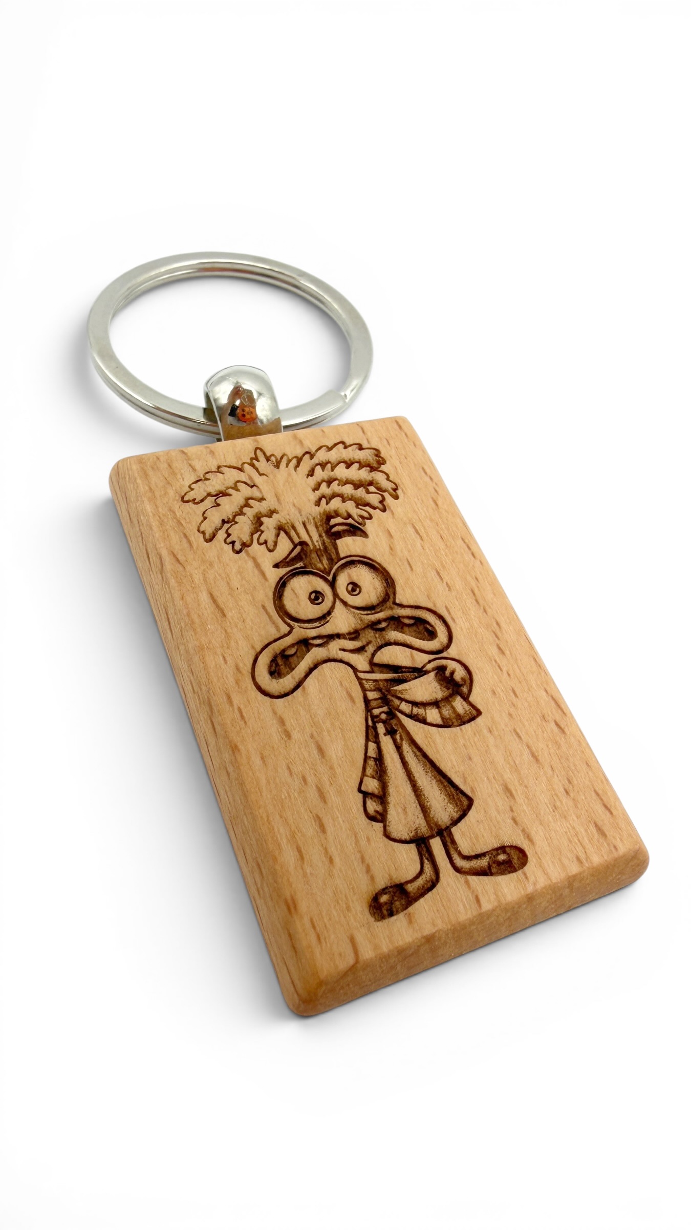 Ansia Inside out - Portachiavi in legno inciso 