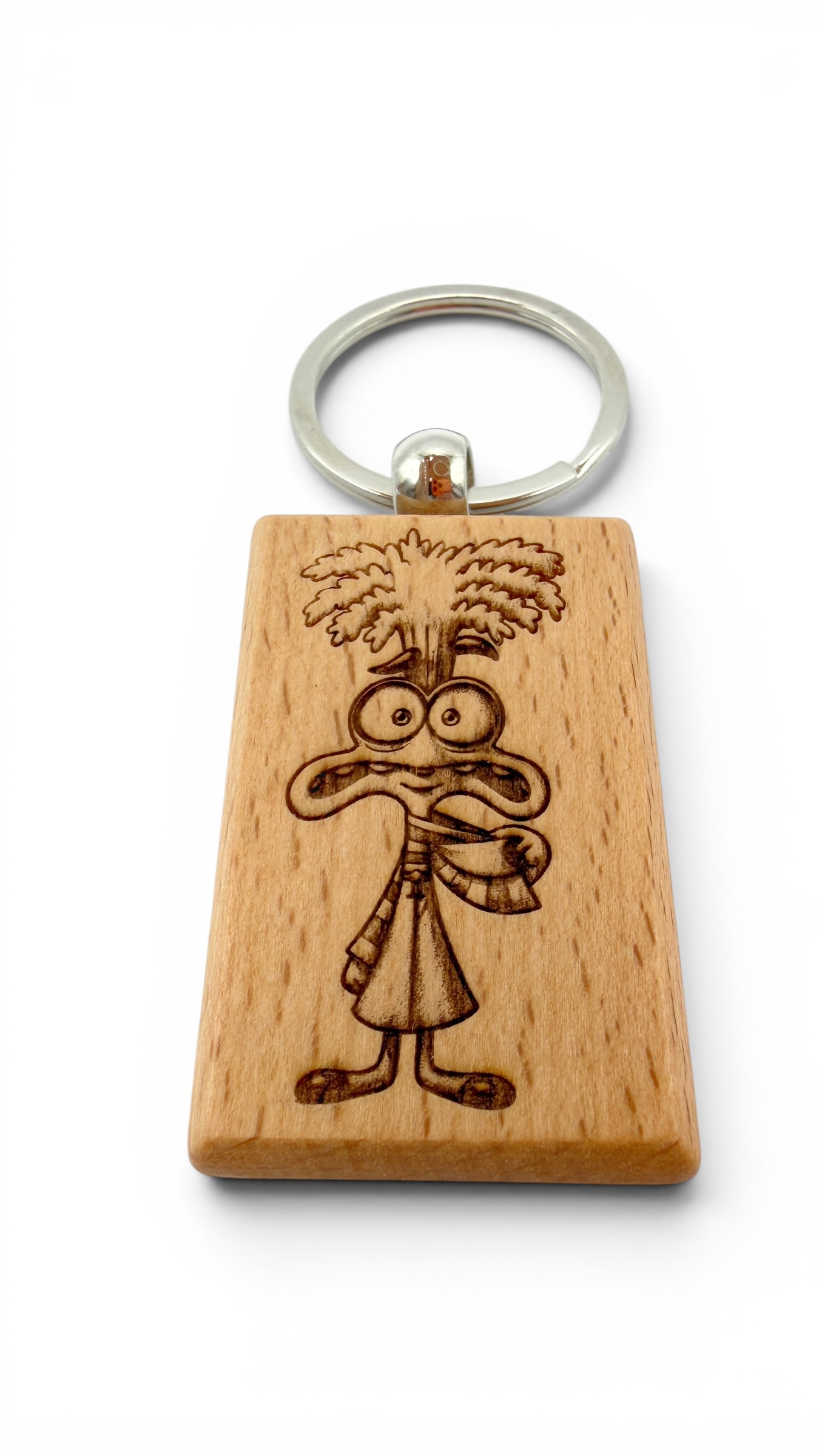 Ansia Inside out - Portachiavi in legno inciso 