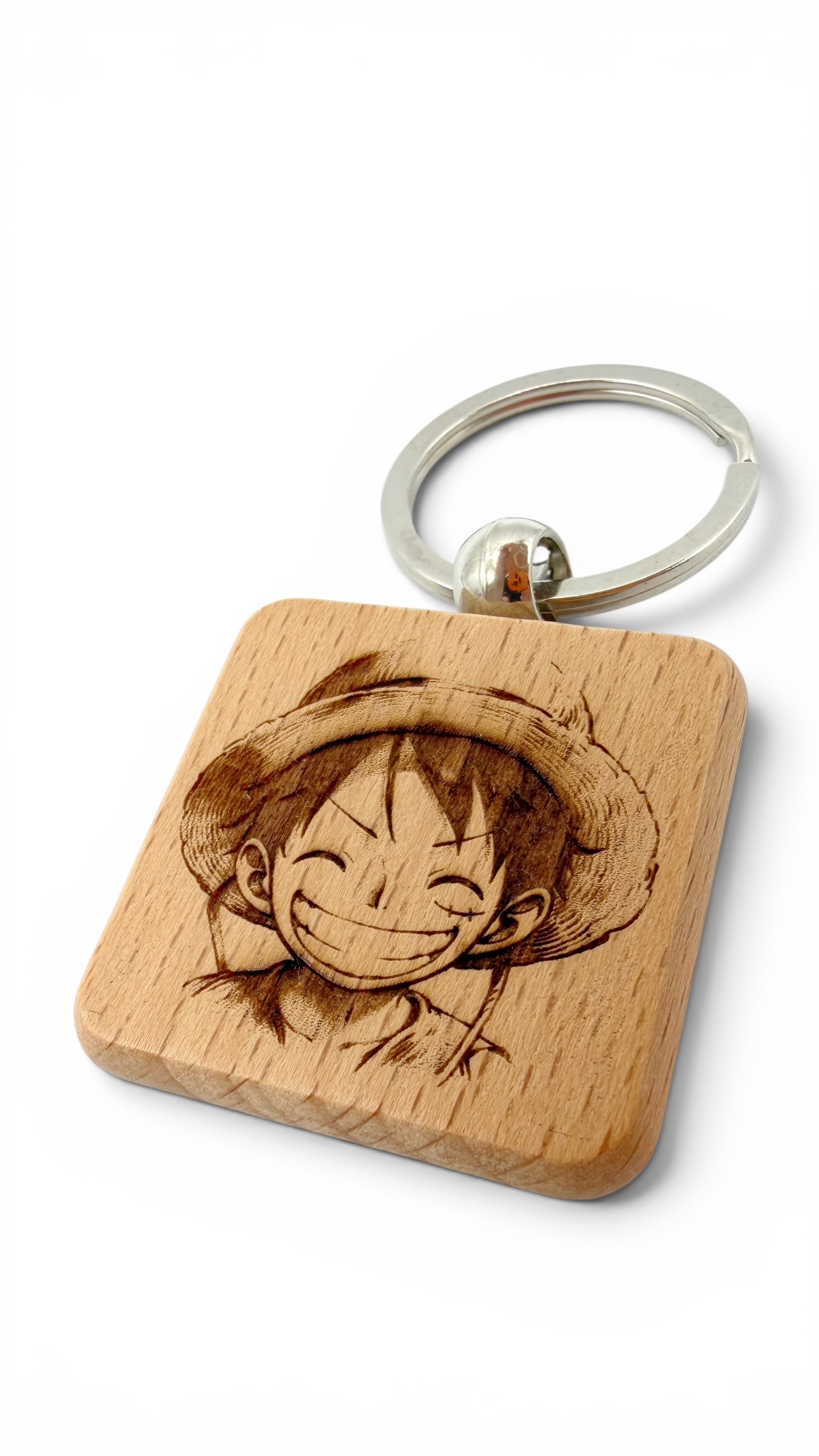 Luffy cappello di paglia - Portachiavi in legno inciso 
