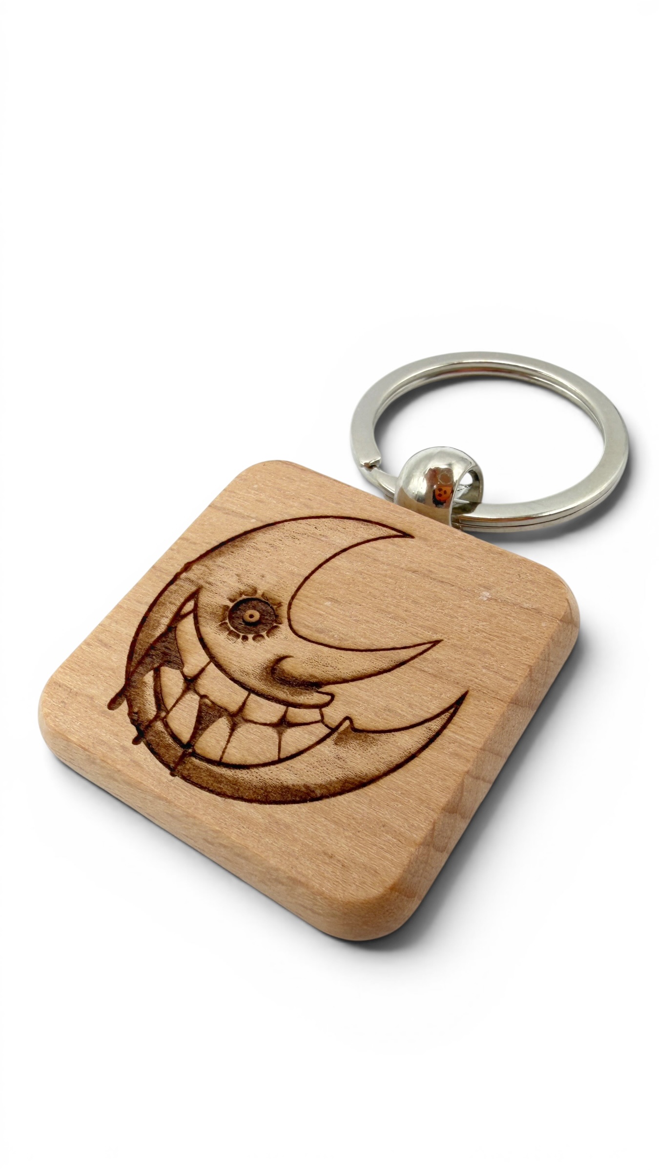 Luna Soul Eater - Portachiavi in legno inciso 