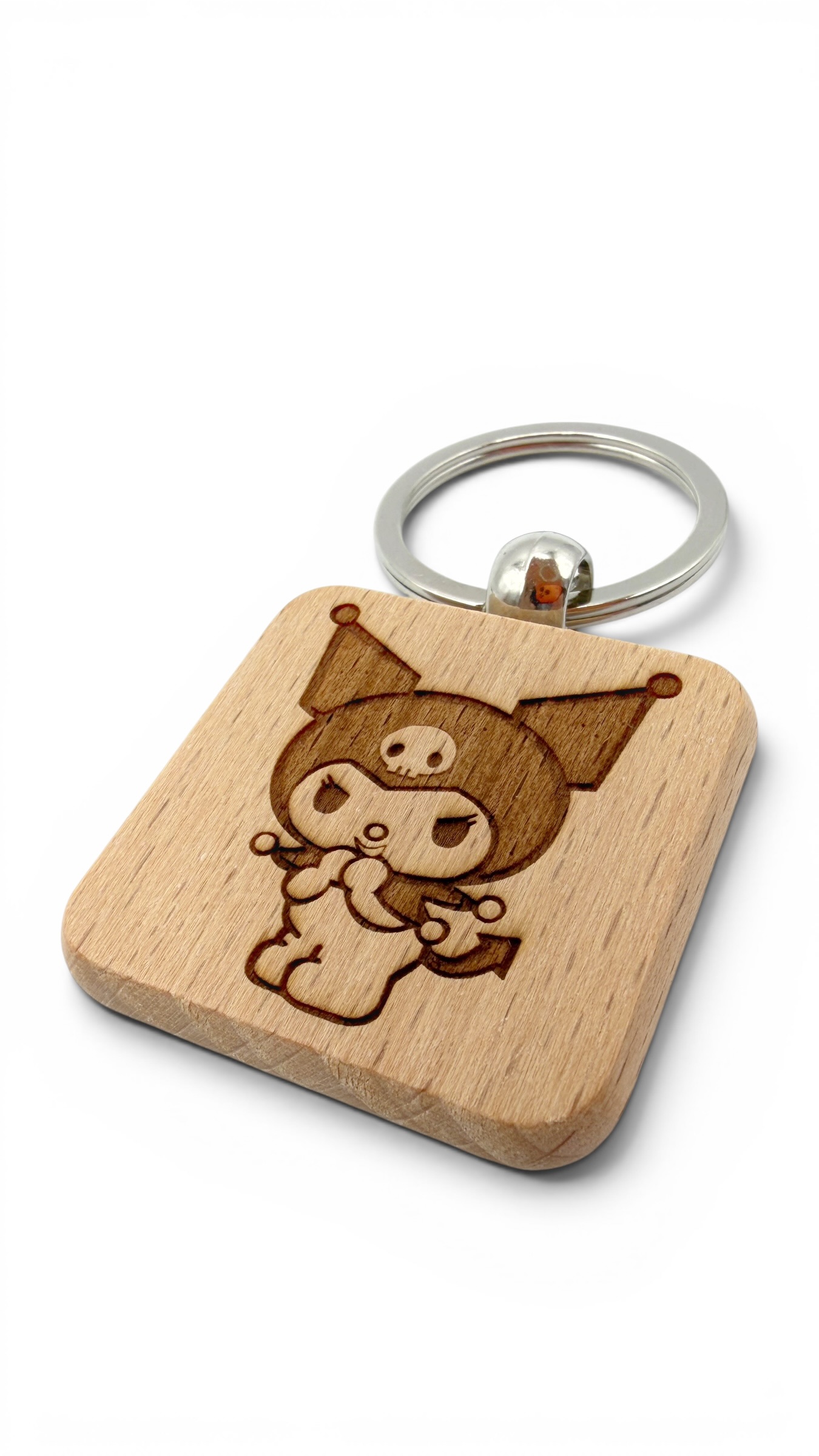 Kuromi - Portachiavi in legno inciso 