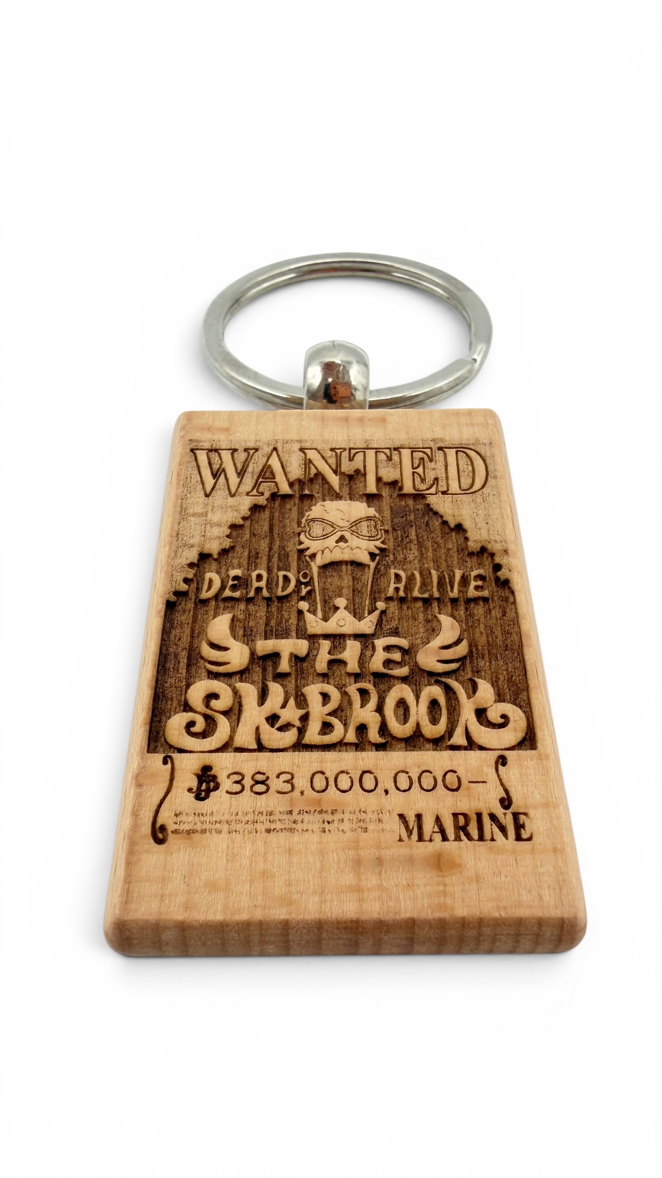 Brook Wanted - Portachiavi in legno inciso 