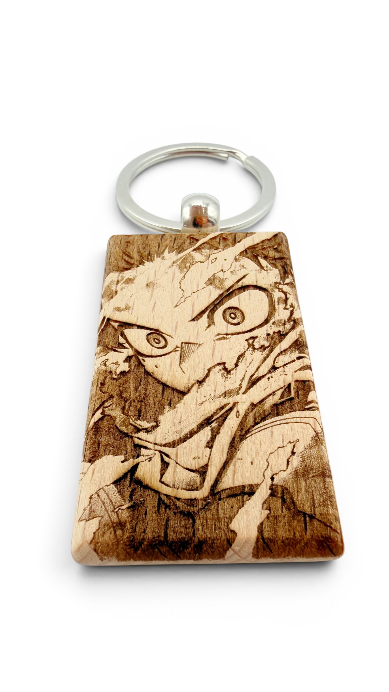 Deku Volto My hero accademia - Portachiavi in legno inciso 