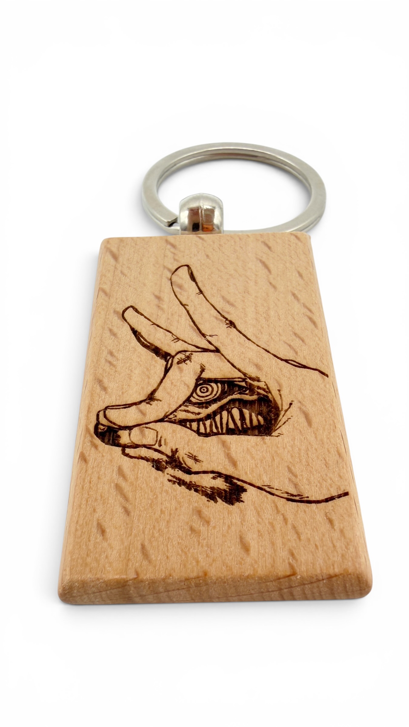 Chainsaw Man Kon - Portachiavi in legno inciso 
