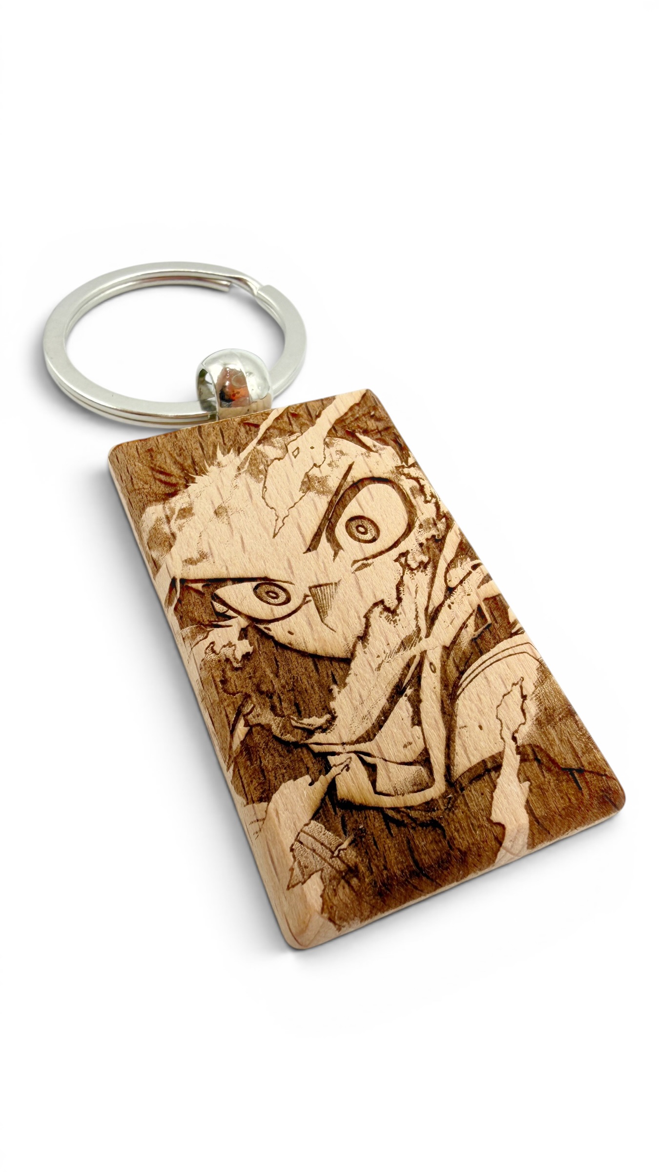 Deku Volto My hero accademia - Portachiavi in legno inciso 