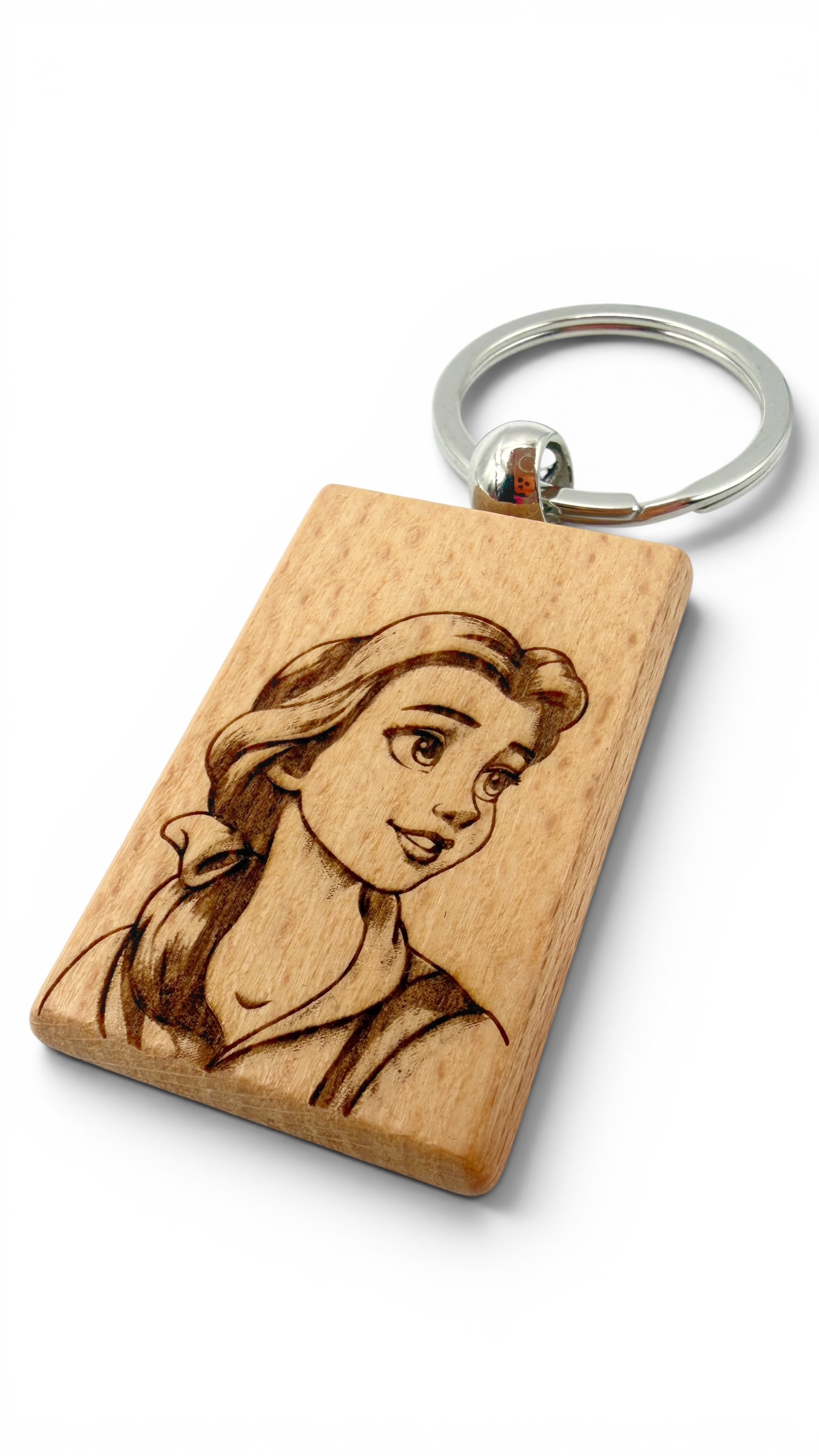 Bella - Portachiavi in legno inciso 