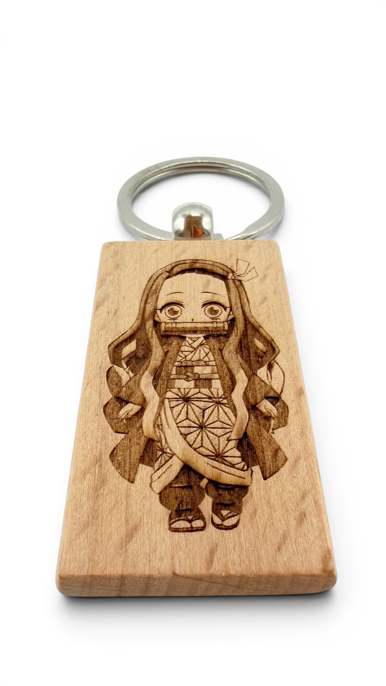 Nezuko Demon Slayer - Portachiavi in legno inciso 