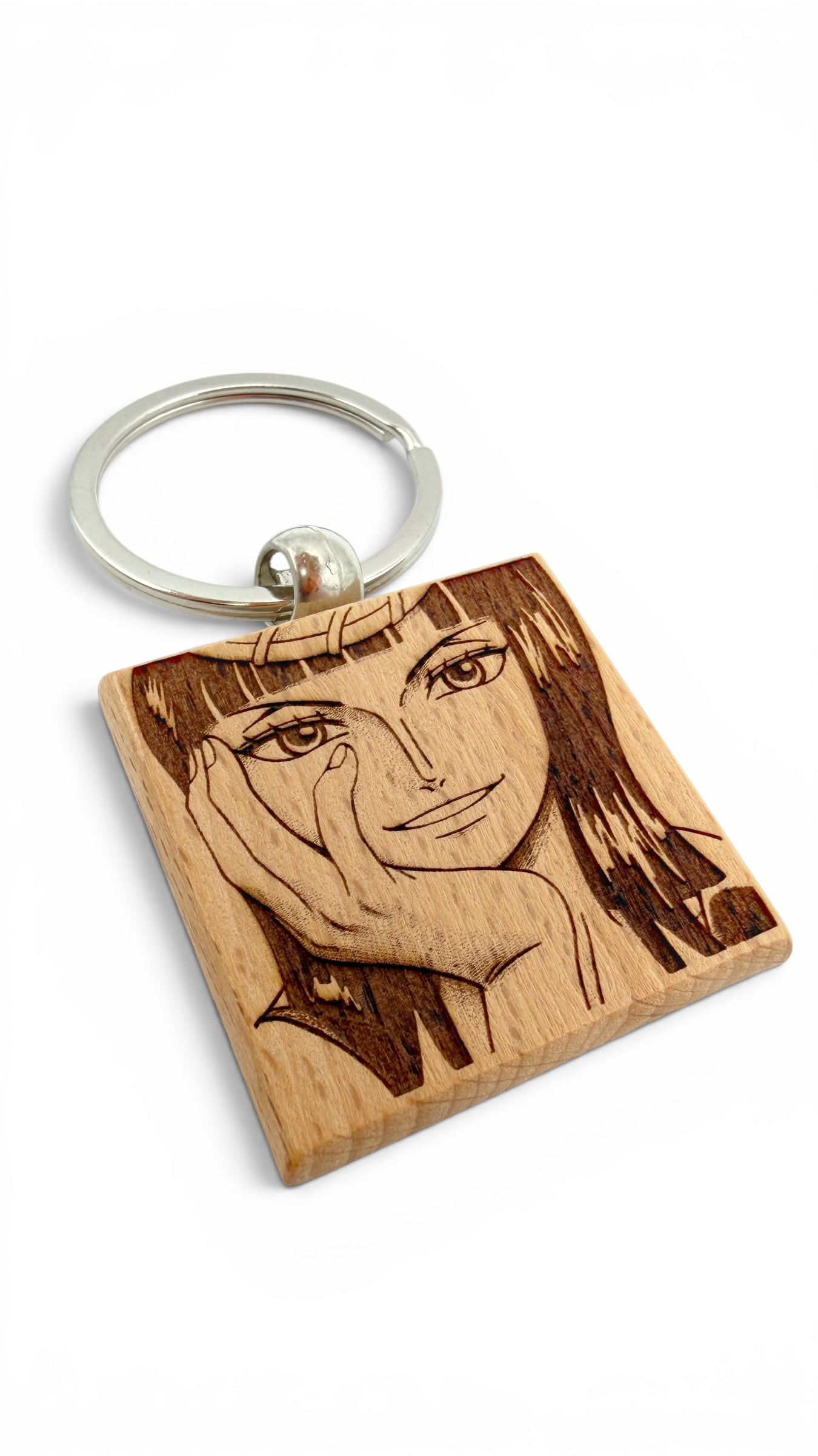 Nico Robin One Piece - Portachiavi in legno inciso
