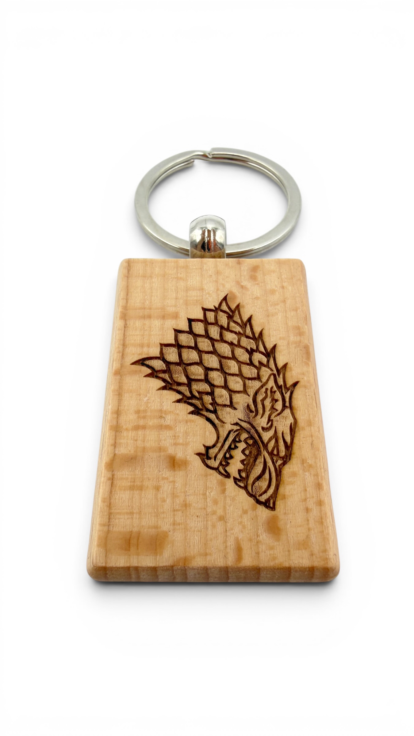 Il trono di spade Stark - Portachiavi in legno inciso 