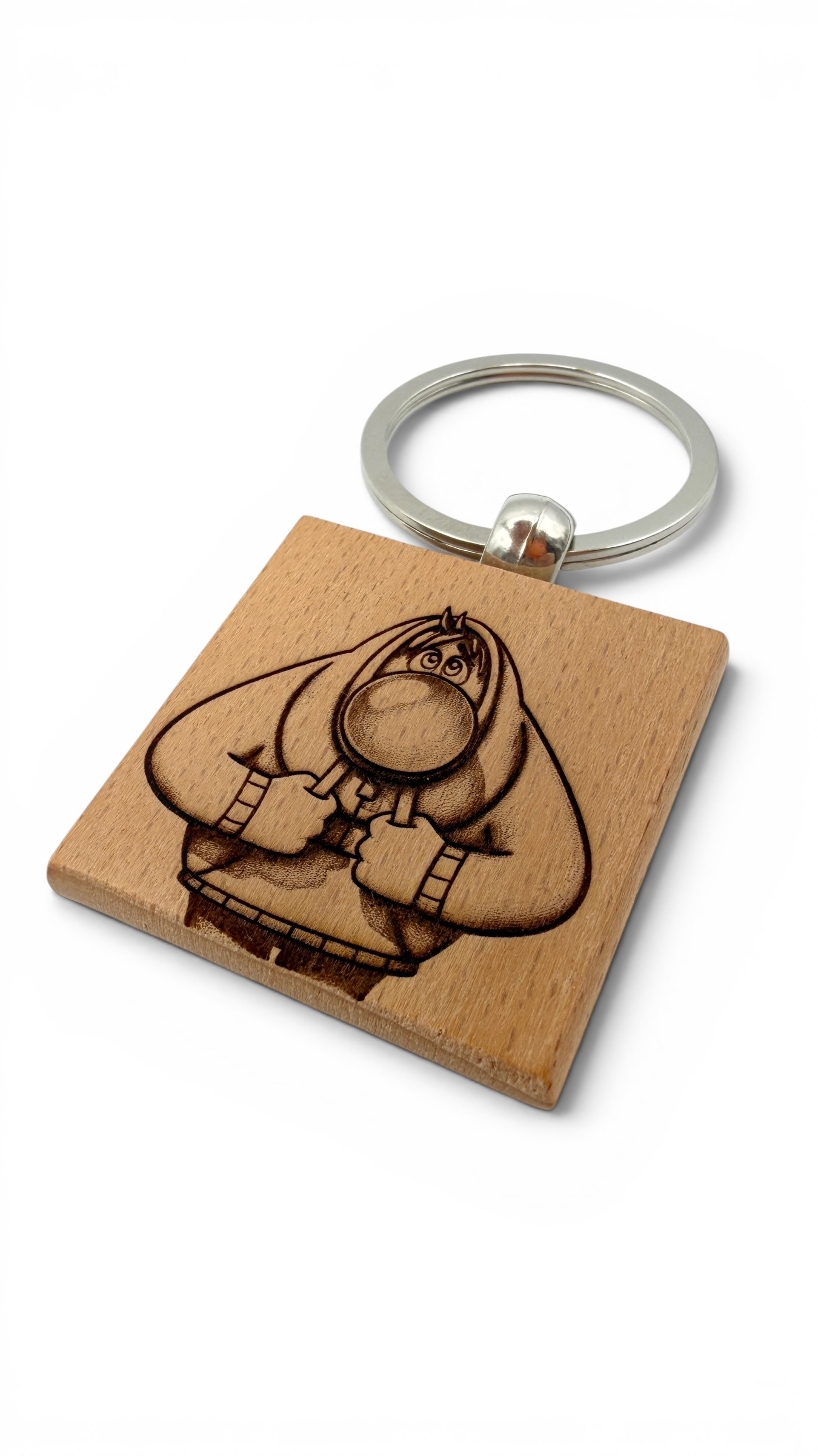 Timidezza Inside out - Portachiavi in legno inciso 