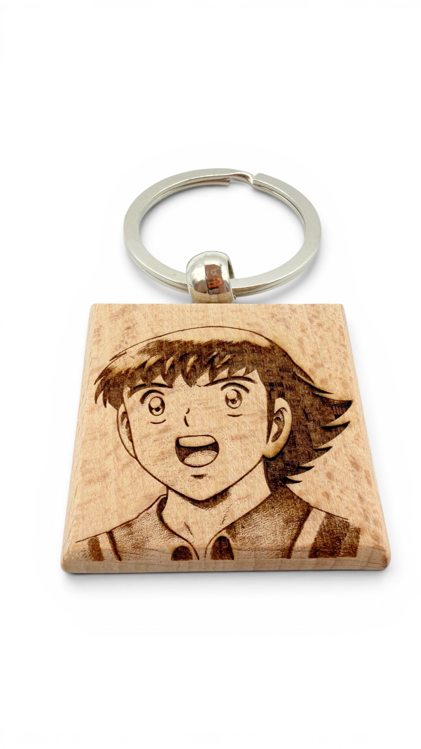 Capitan Tsubasan - Portachiavi in legno inciso 