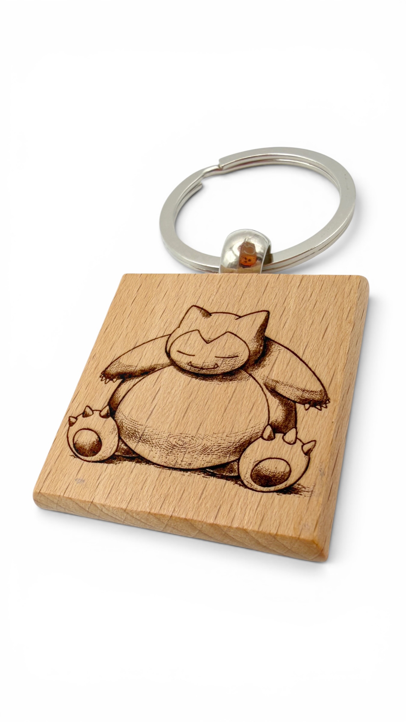 Snorlax Pokemon - Portachiavi in legno inciso 