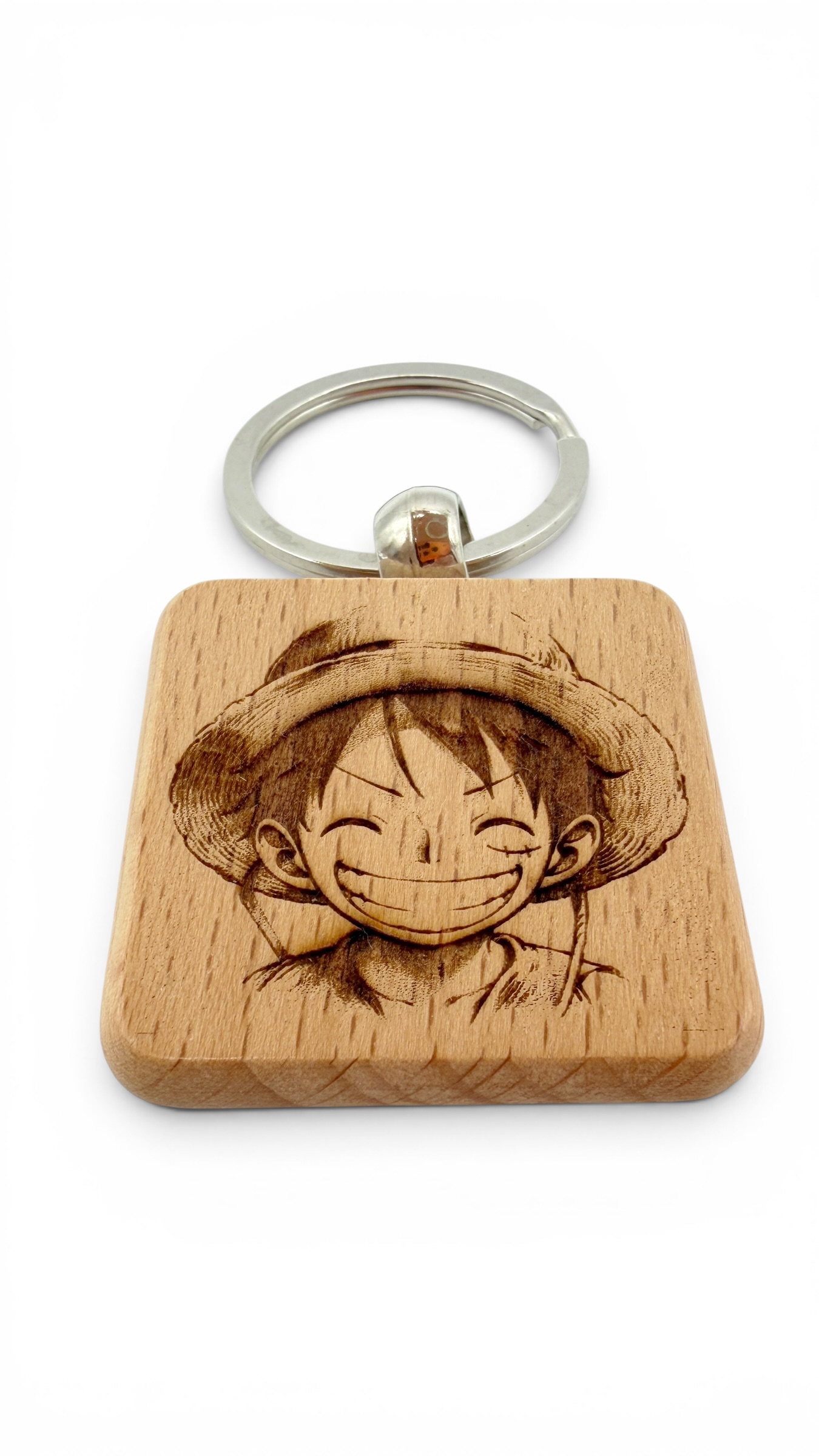 Luffy cappello di paglia - Portachiavi in legno inciso 