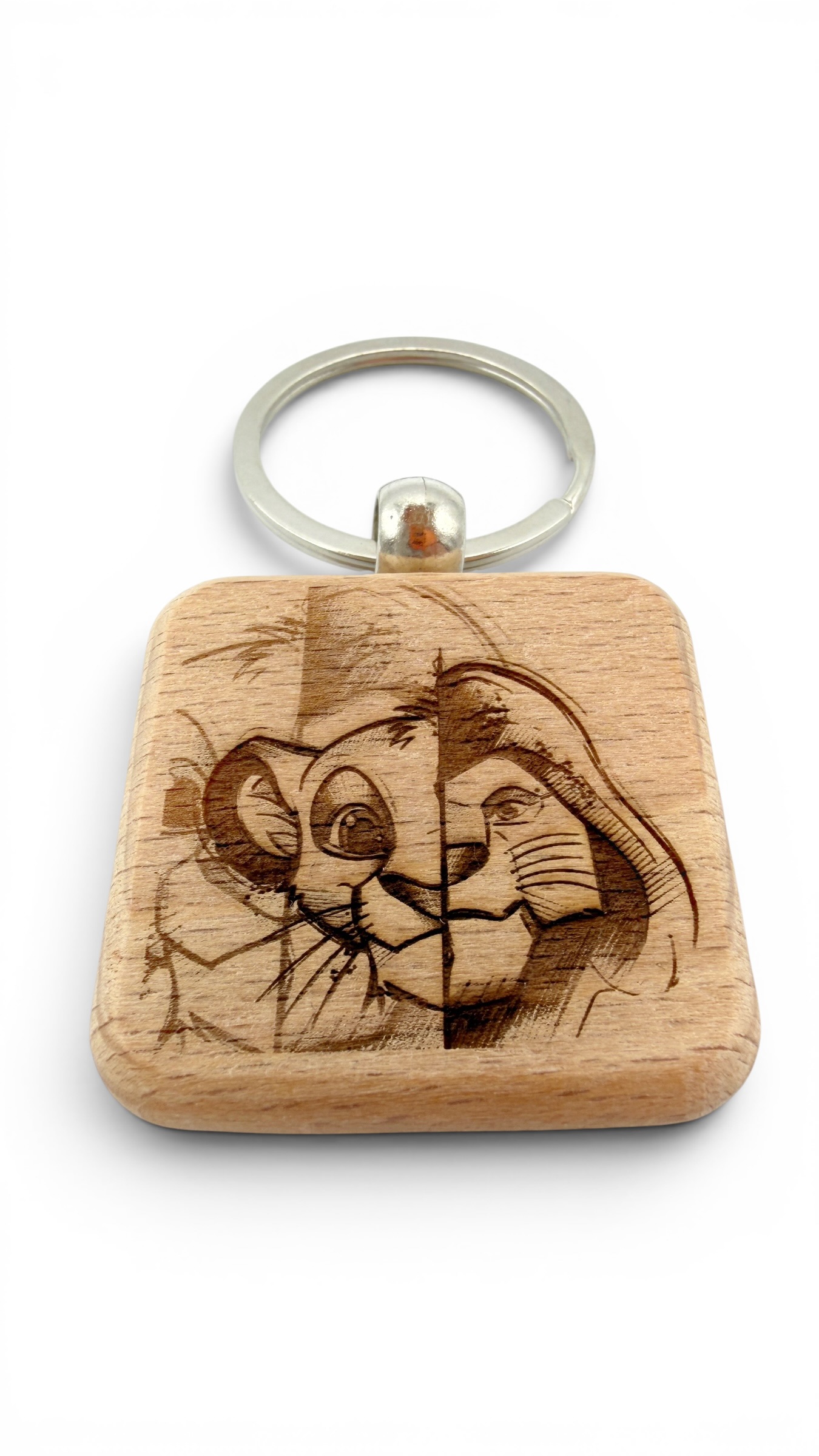 Il re leone - Portachiavi in legno inciso 