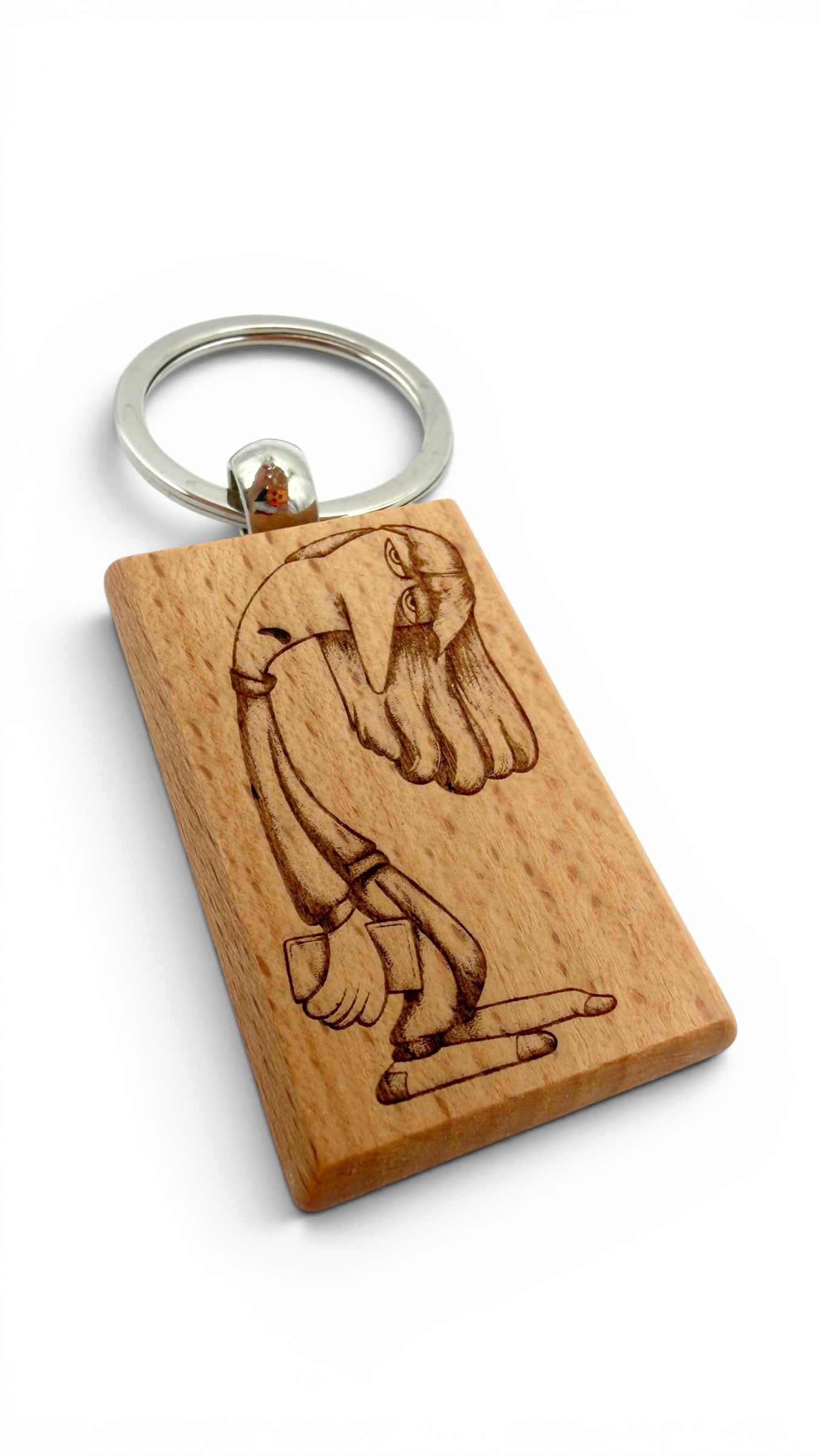 Depressione Inside out - Portachiavi in legno inciso 