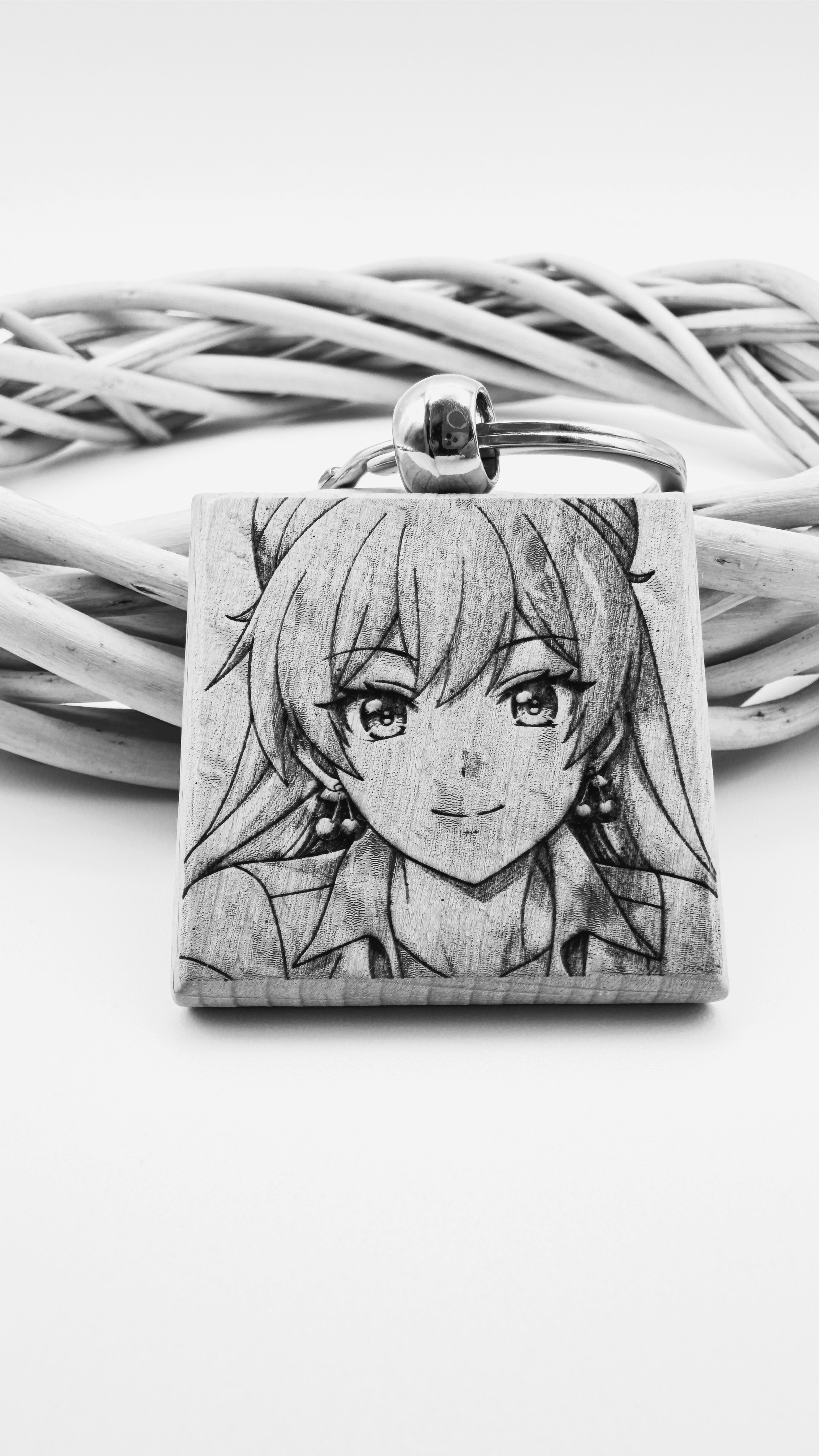 Akari More Than a Married Couple - Portachiavi in legno inciso 