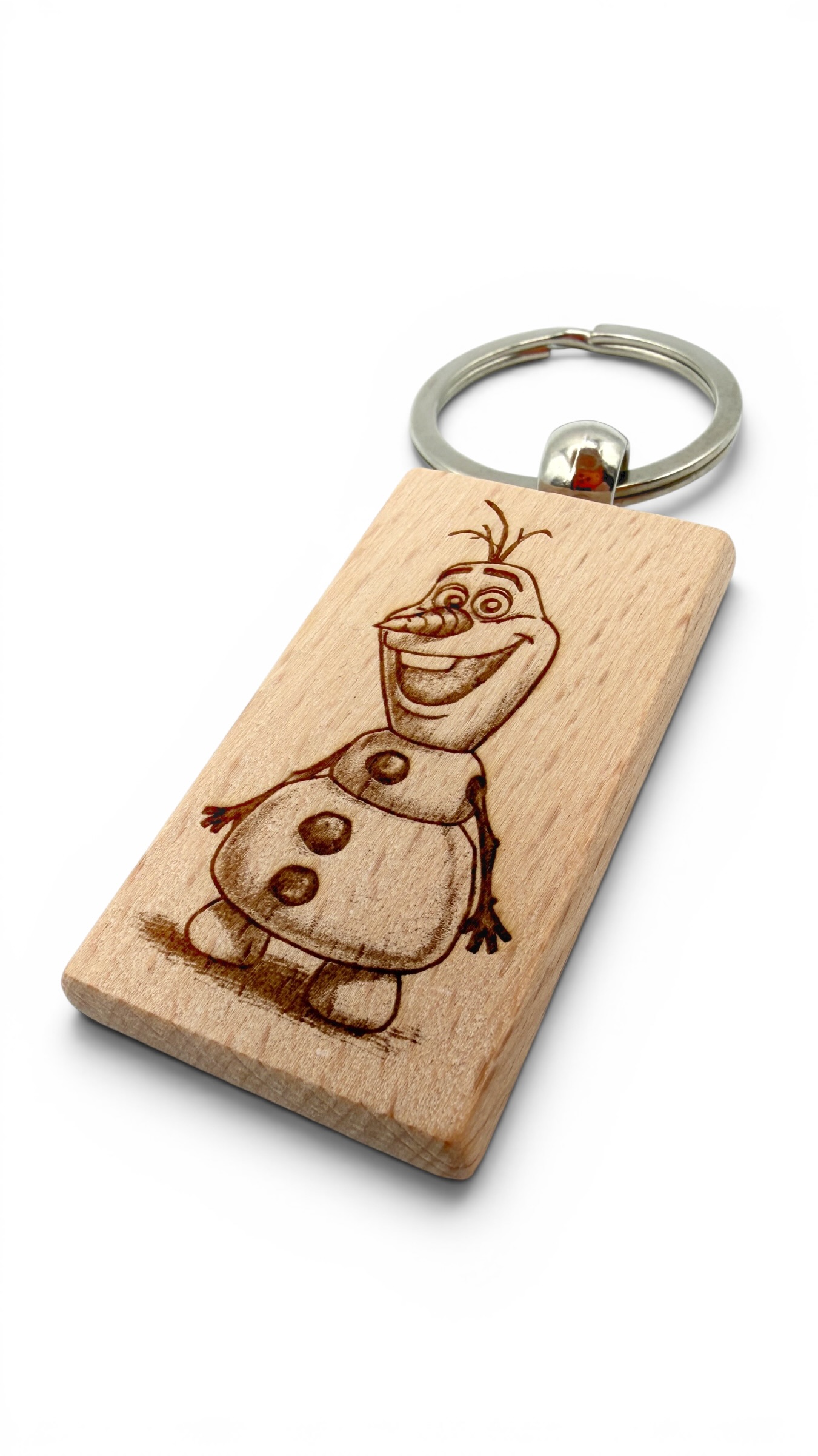 Olaf Frozen - Portachiavi in legno inciso 