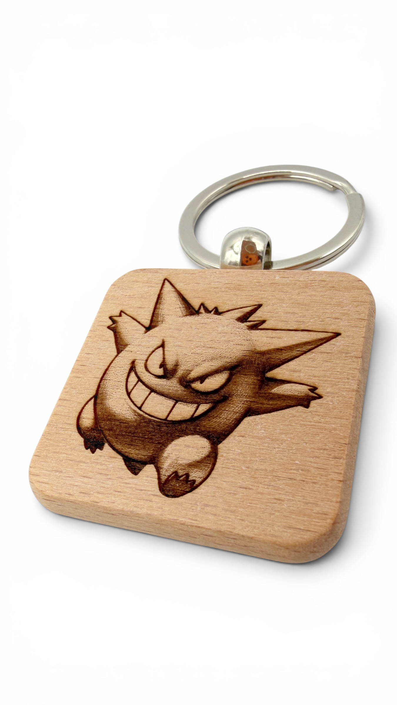 Gengar Pokemon - Portachiavi in legno inciso 