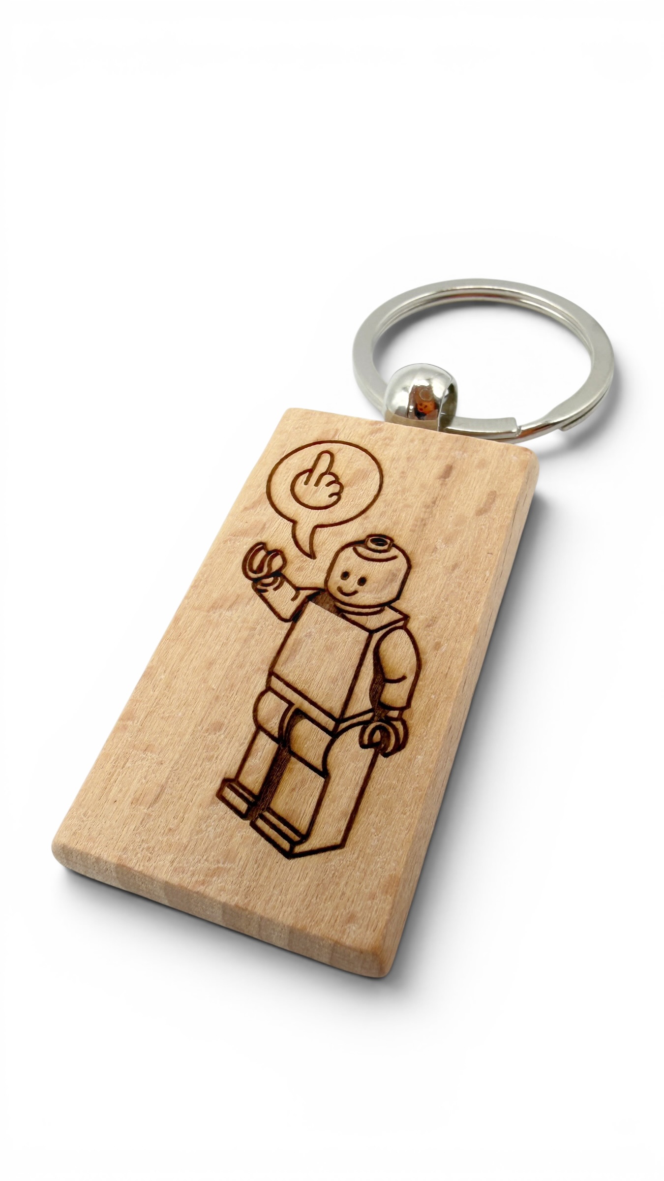 Lego - Portachiavi in legno inciso