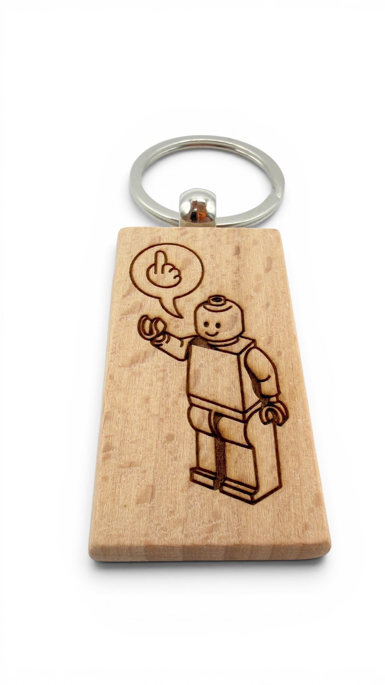 Lego - Portachiavi in legno inciso 