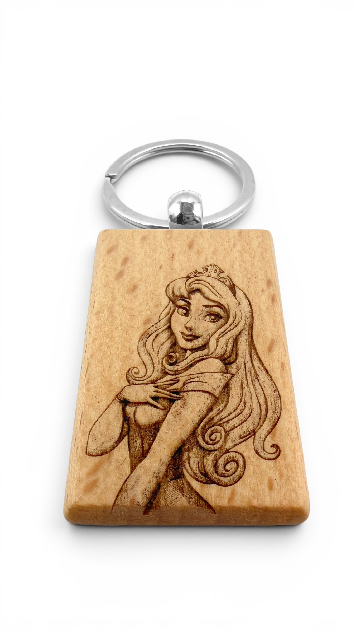 Rapunzel - Portachiavi in legno inciso 
