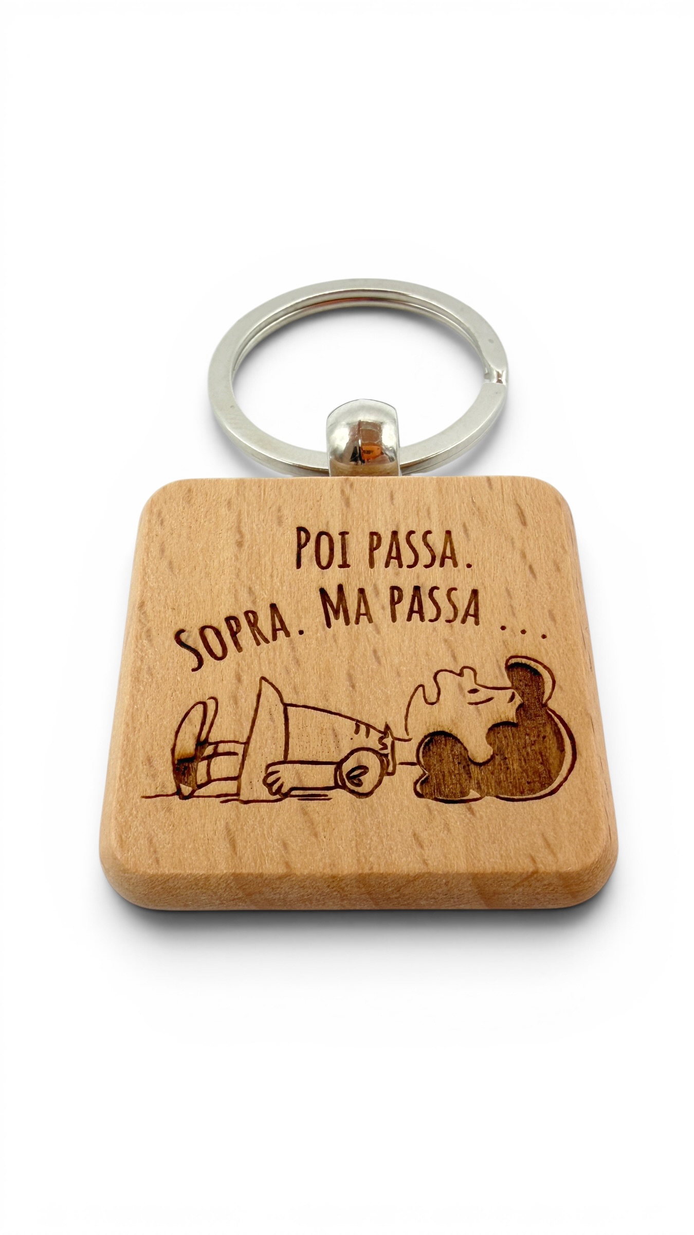 Lucy Snoopy - Portachiavi in legno inciso 