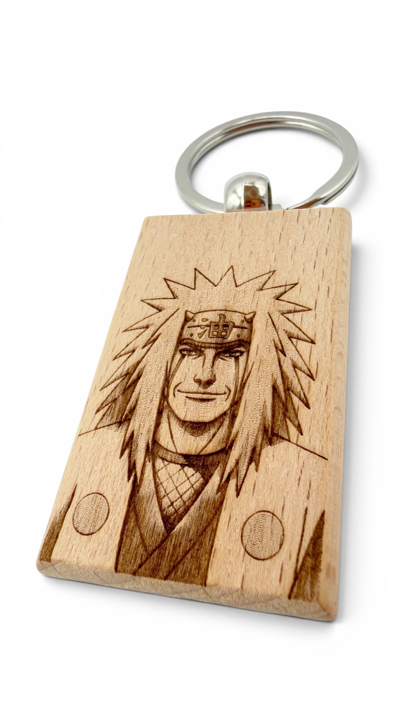 Jiraiya Naruto - Portachiavi in legno inciso 