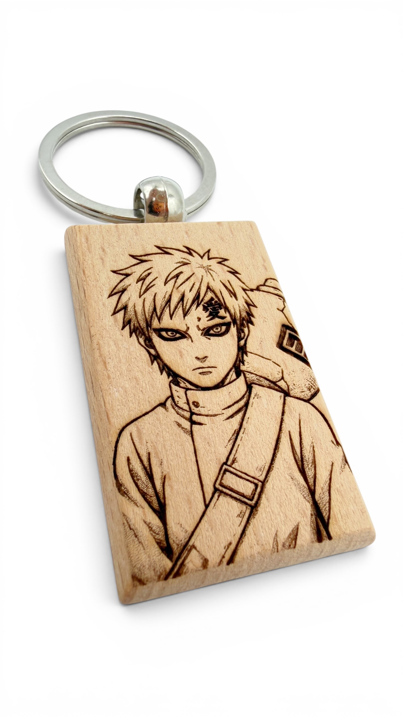 Gaara Naruto - Portachiavi in legno inciso 