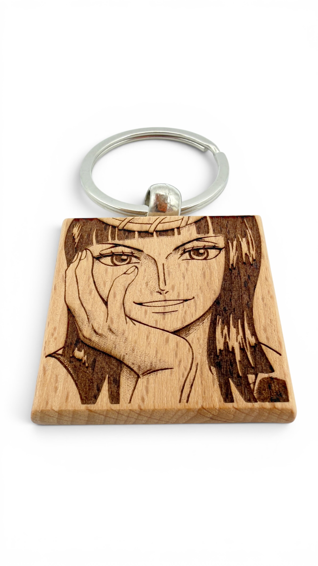 Nico Robin One Piece - Portachiavi in legno inciso 