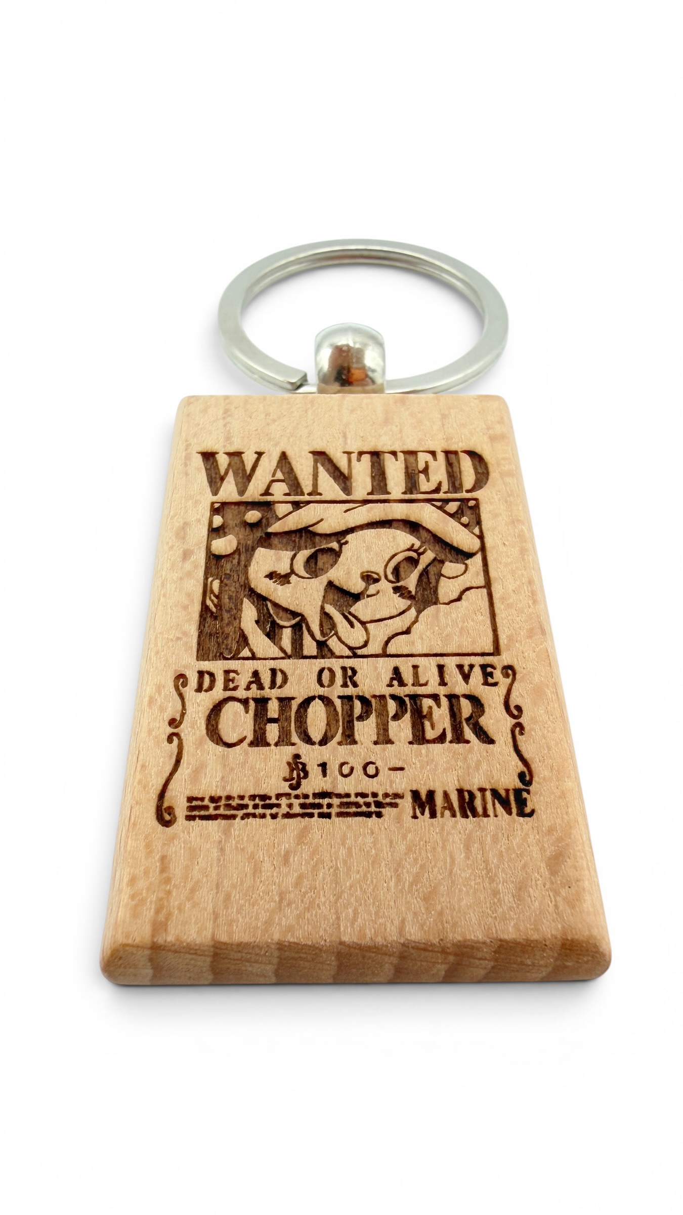 Chopper Wanted - Portachiavi in legno inciso 