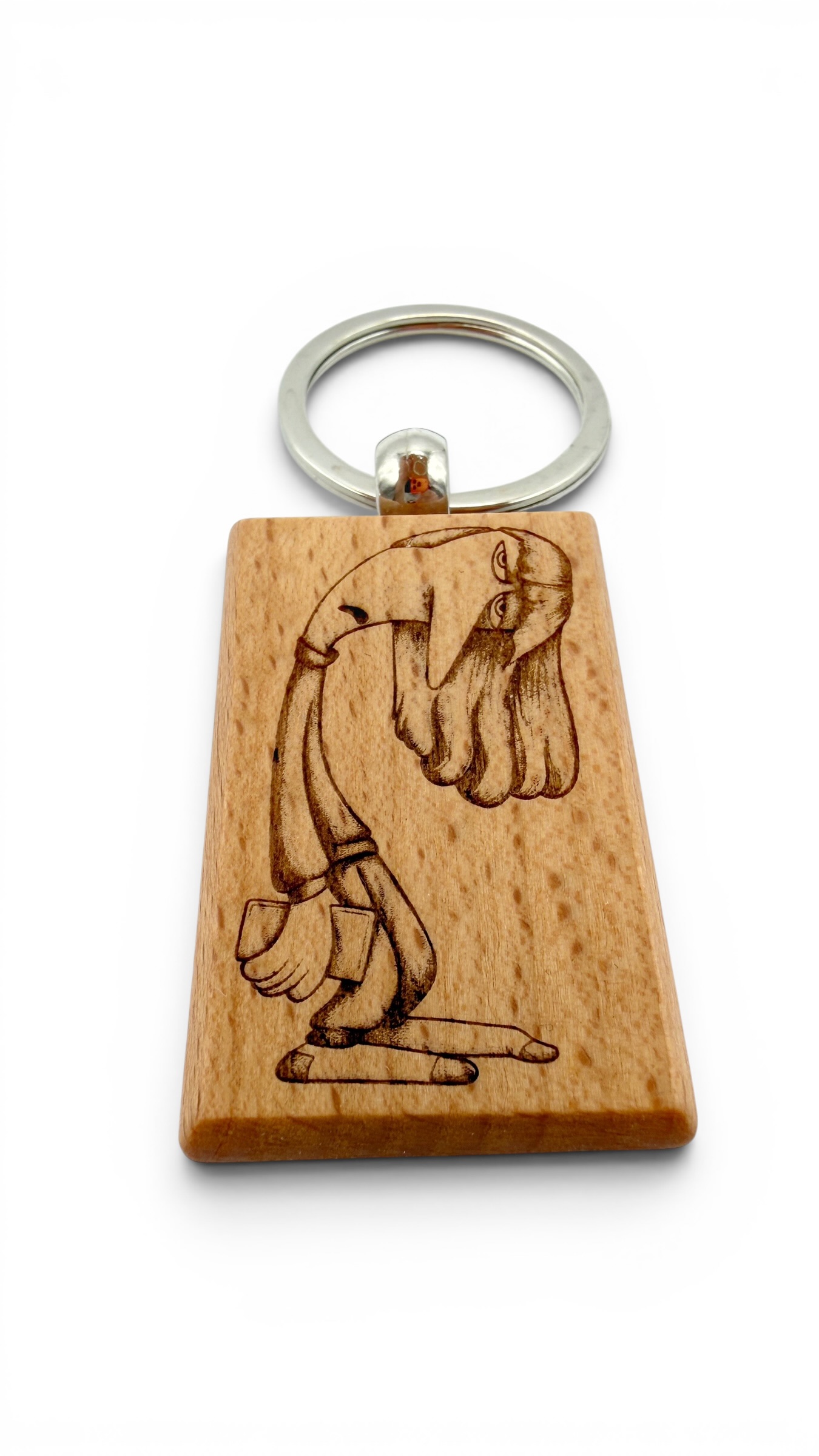 Depressione Inside out - Portachiavi in legno inciso 