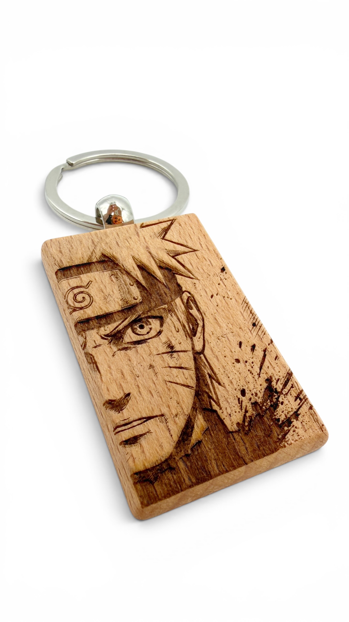 Naruto Volto - Portachiavi in legno inciso 