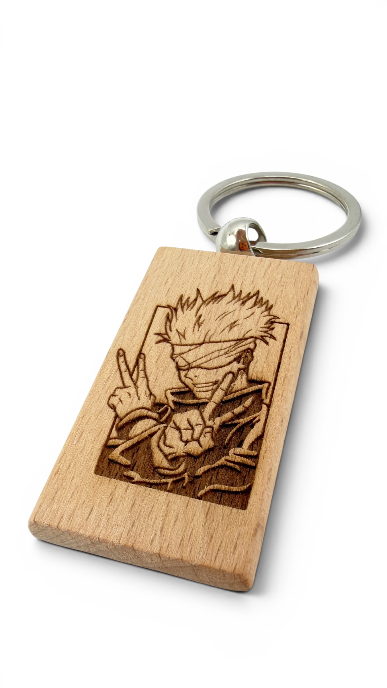 Gojo Jujutsu kaisen - Portachiavi in legno inciso 