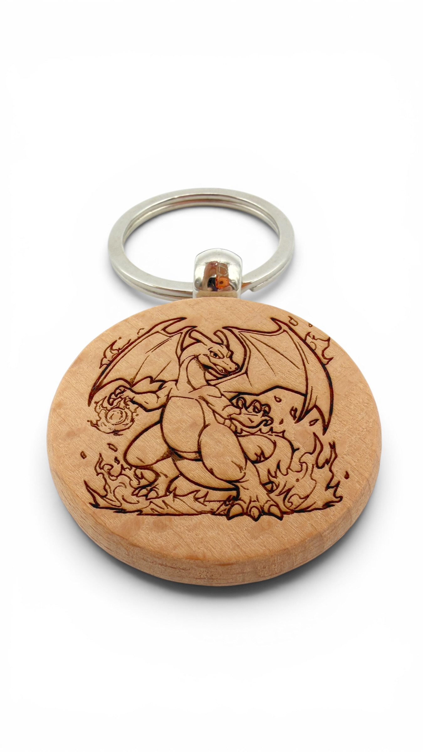 Charizard Pokemon - Portachiavi in legno inciso 