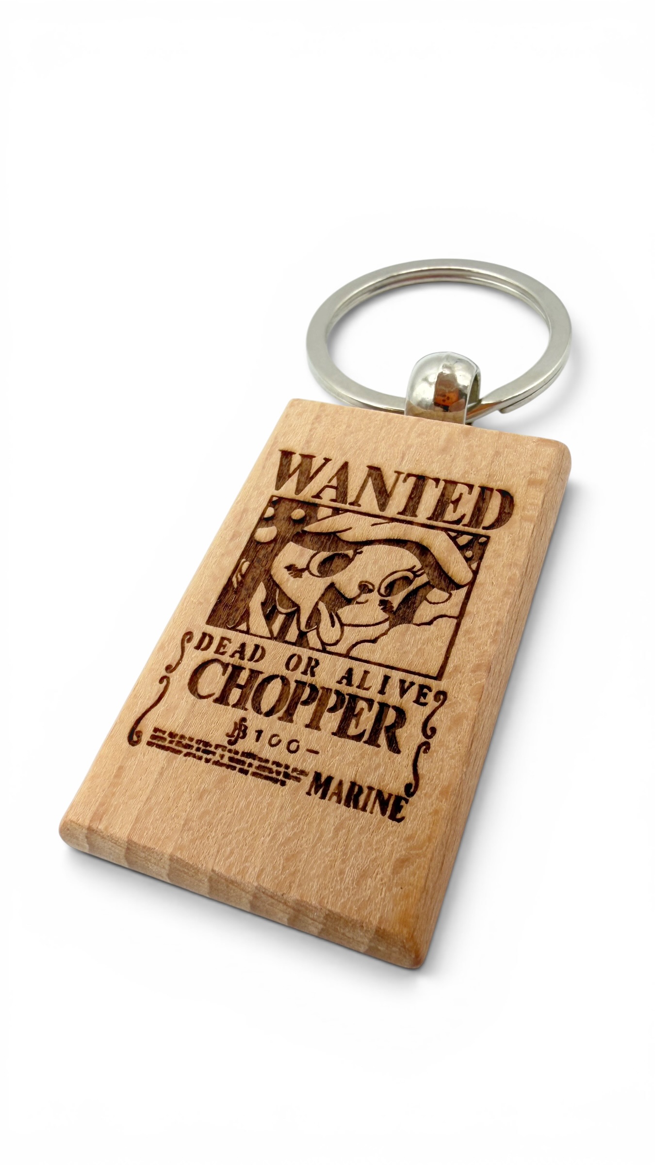 Chopper Wanted - Portachiavi in legno inciso 