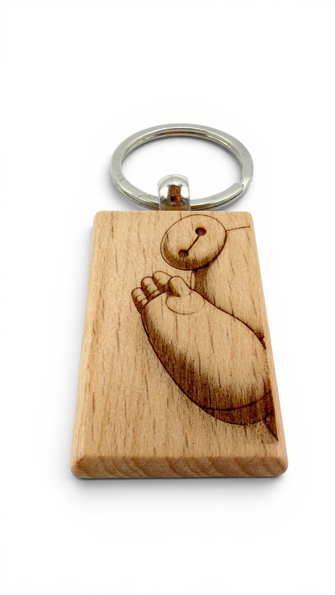 Baymax Big Hero - Portachiavi in legno inciso 