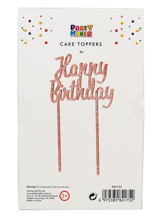 TOPPER PARA PASTEL HAPPY BIRTHDAY ROSA