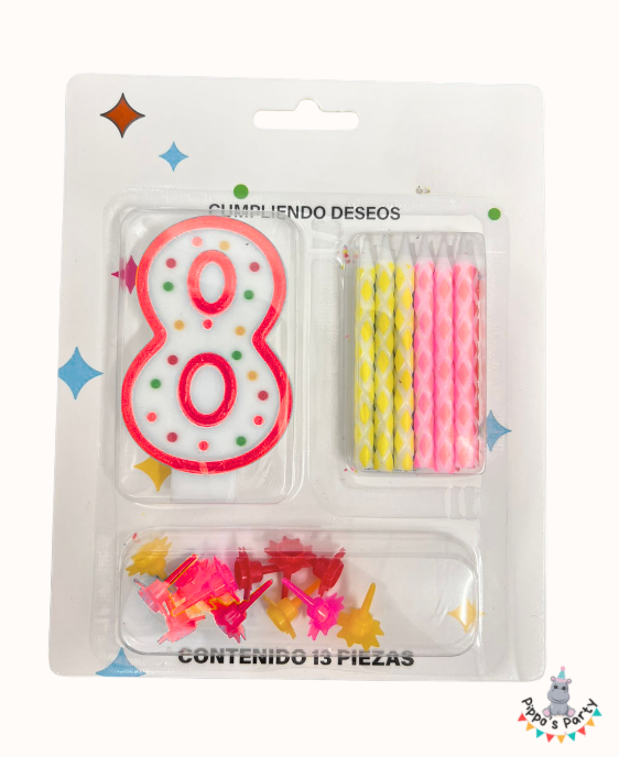 VELA PARA CUMPLEAÑOS NÚMERO 8