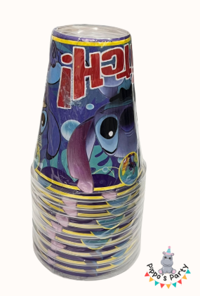 VASOS DE PLÁSTICO STITCH X10