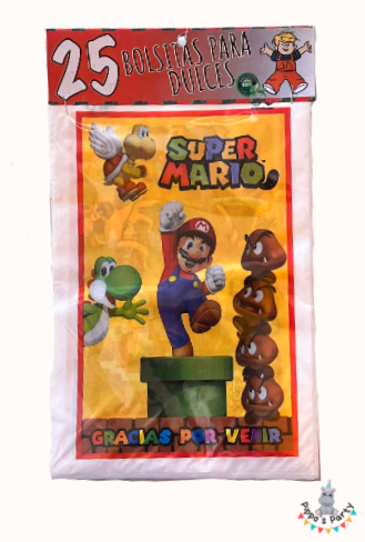 BOLSAS PARA DULCES MARIO BROS X25